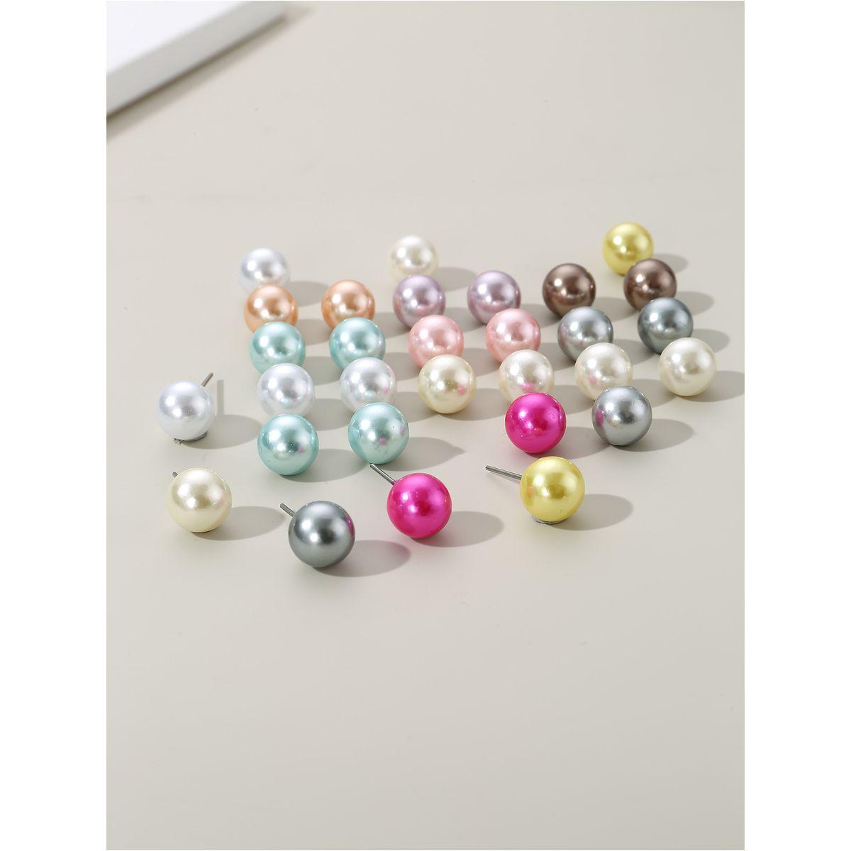 Styli Set of 15 - Faux Pearl Earrings-women-watchesandjewellery-jewellery-earrings-image-1