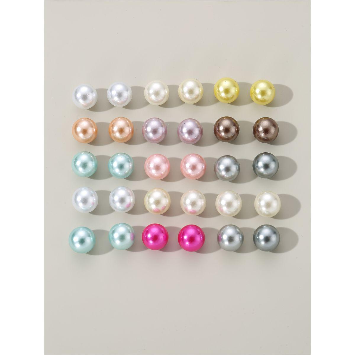 Styli Set of 15 - Faux Pearl Earrings-women-watchesandjewellery-jewellery-earrings-image-3