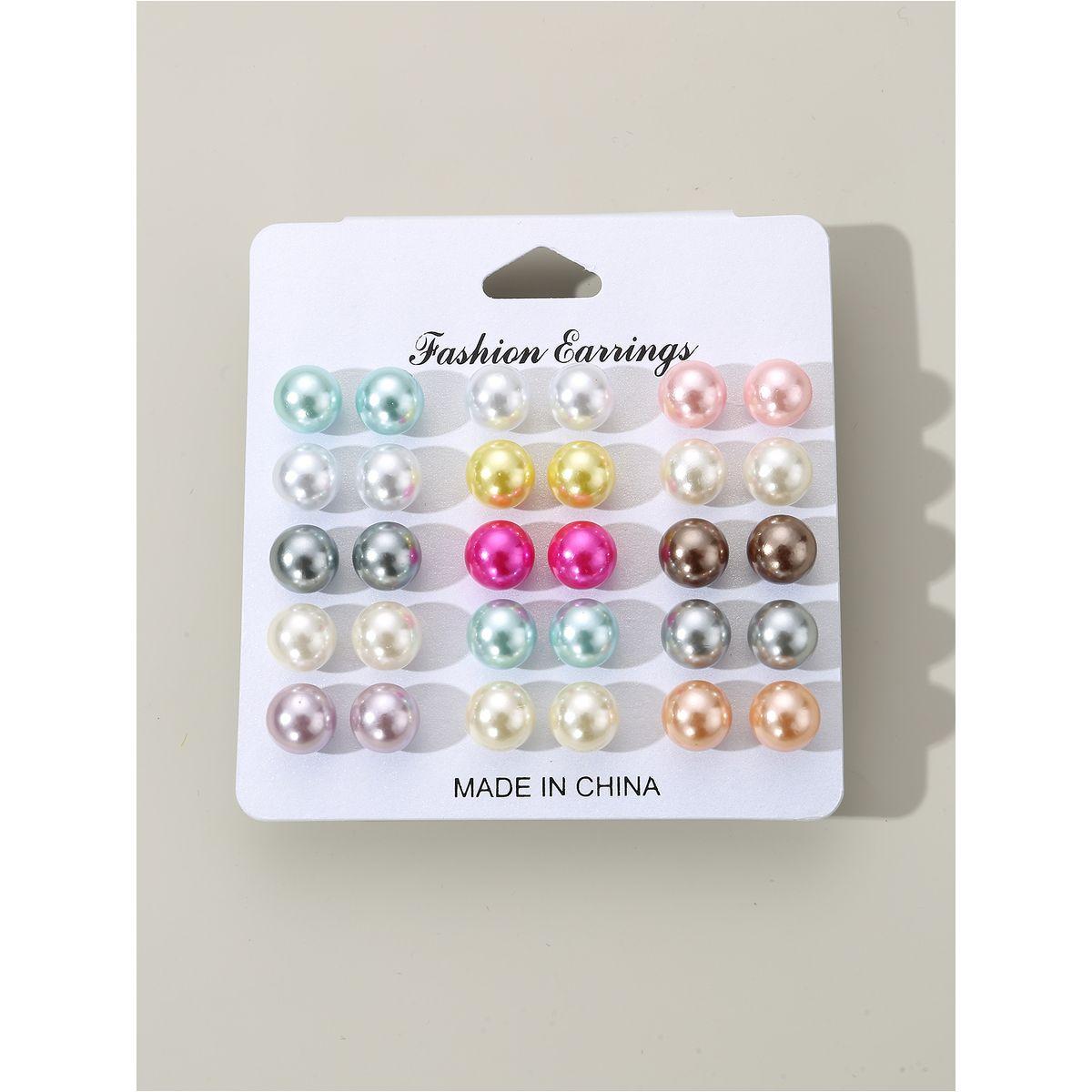Styli Set of 15 - Faux Pearl Earrings-women-watchesandjewellery-jewellery-earrings-image-5