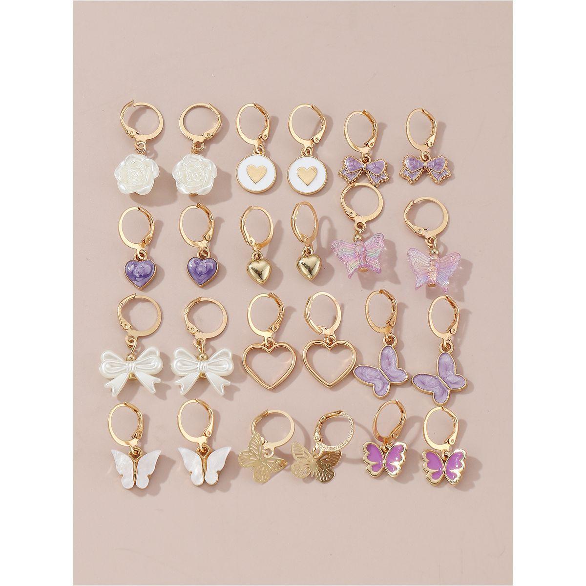 مجموعة من 12 - خواتم كاجوال متنوعة-women-watchesandjewellery-jewellery-earrings-image-2