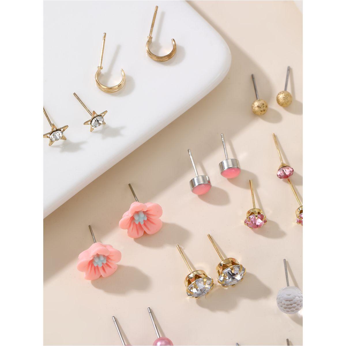 مجموعة من 12 - أقراط متنوعة-women-watchesandjewellery-jewellery-earrings-image-1