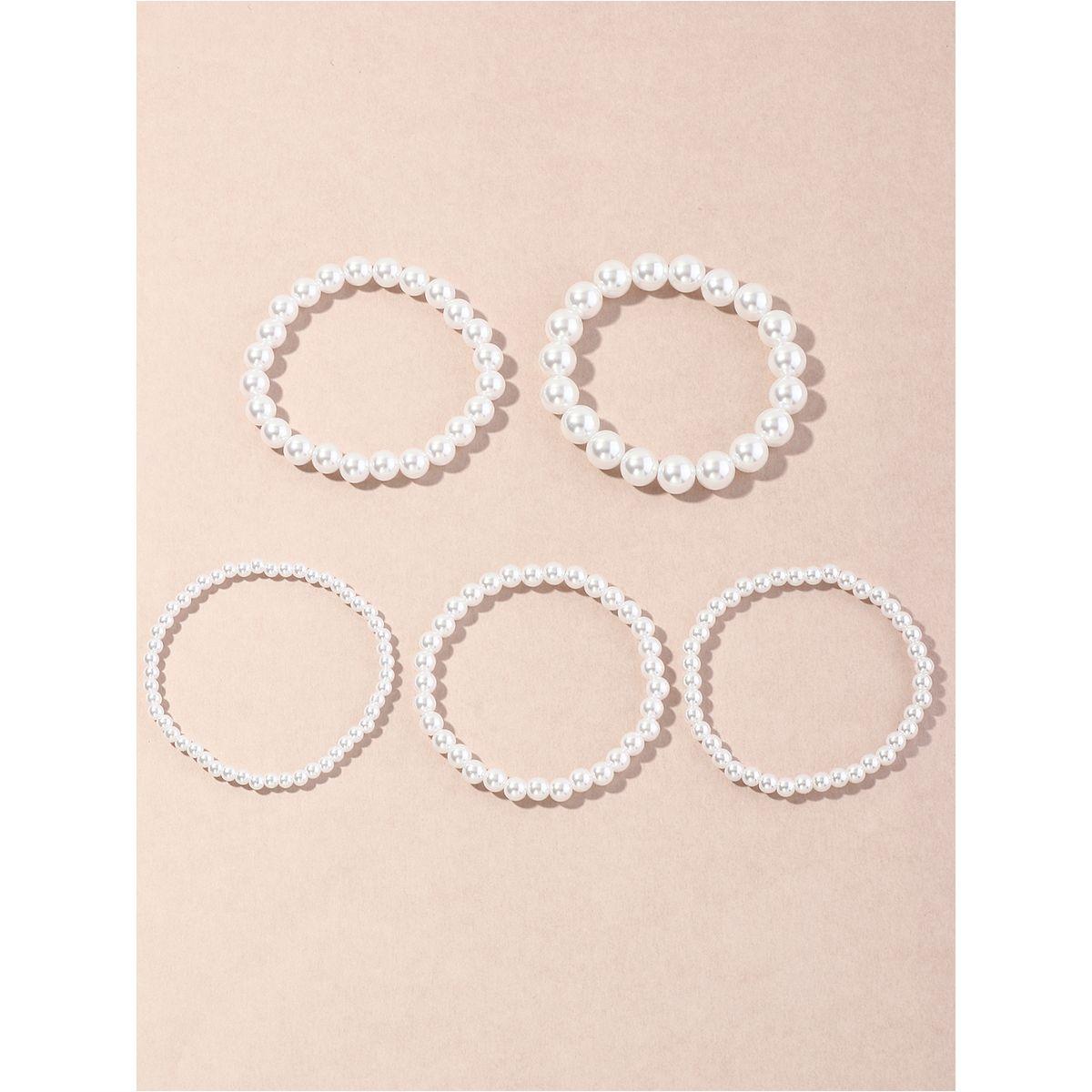 Styli Set of 5 - Embellished Faux Pearl Bracelet-women-watchesandjewellery-jewellery-banglesandbracelets-image-2
