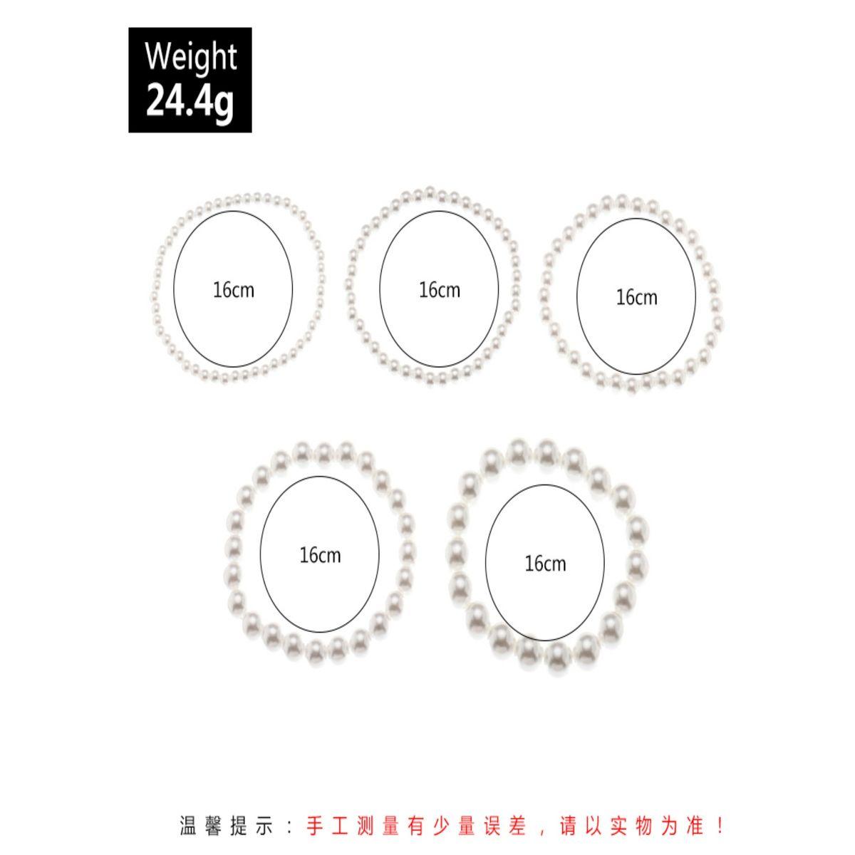 Styli Set of 5 - Embellished Faux Pearl Bracelet-women-watchesandjewellery-jewellery-banglesandbracelets-image-5