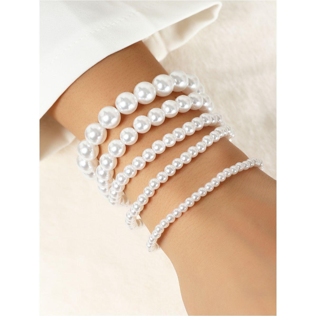 Styli Set of 5 - Embellished Faux Pearl Bracelet-women-watchesandjewellery-jewellery-banglesandbracelets-image-6