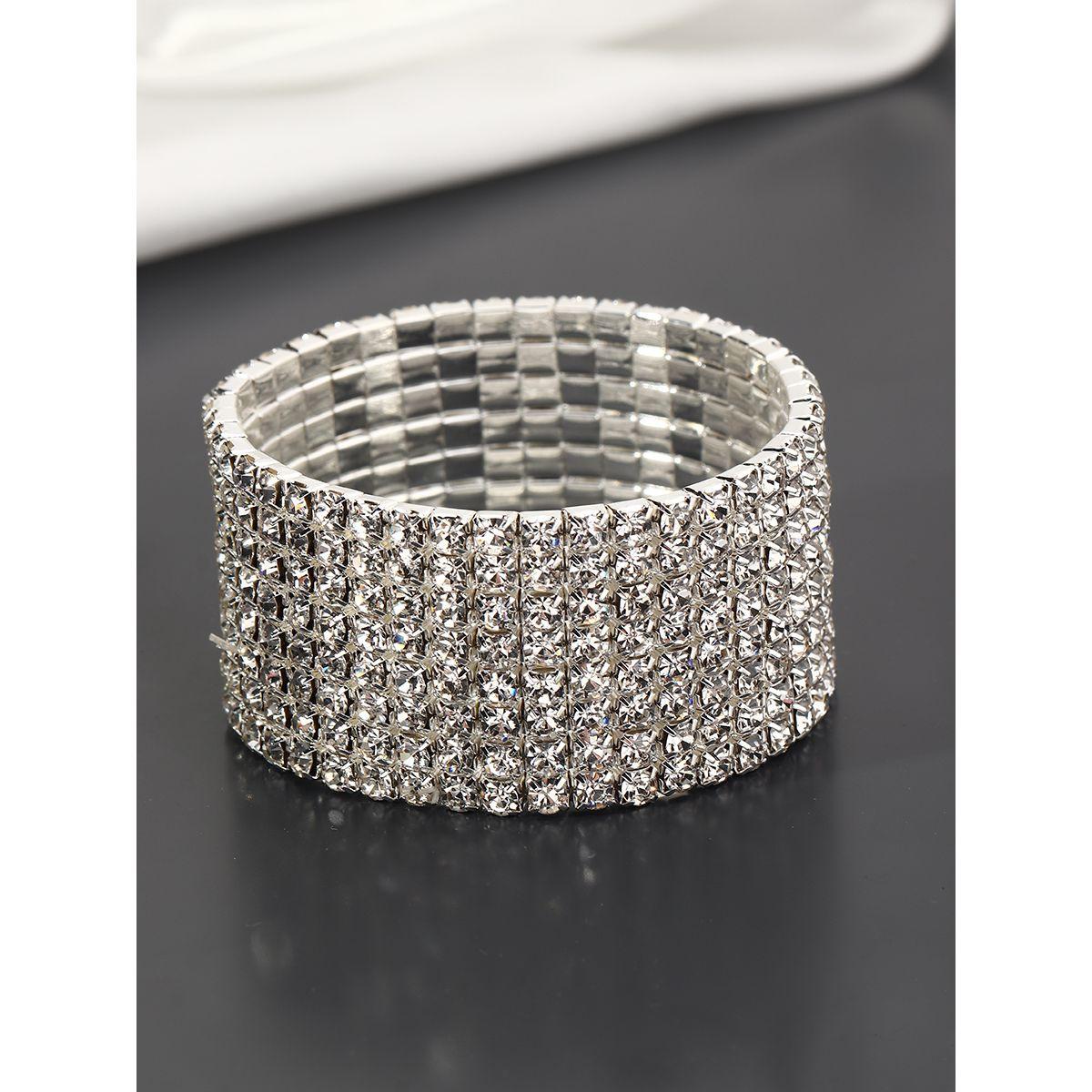 Styli Embellished Wide Cuff Bracelet-women-watchesandjewellery-jewellery-banglesandbracelets-image-2