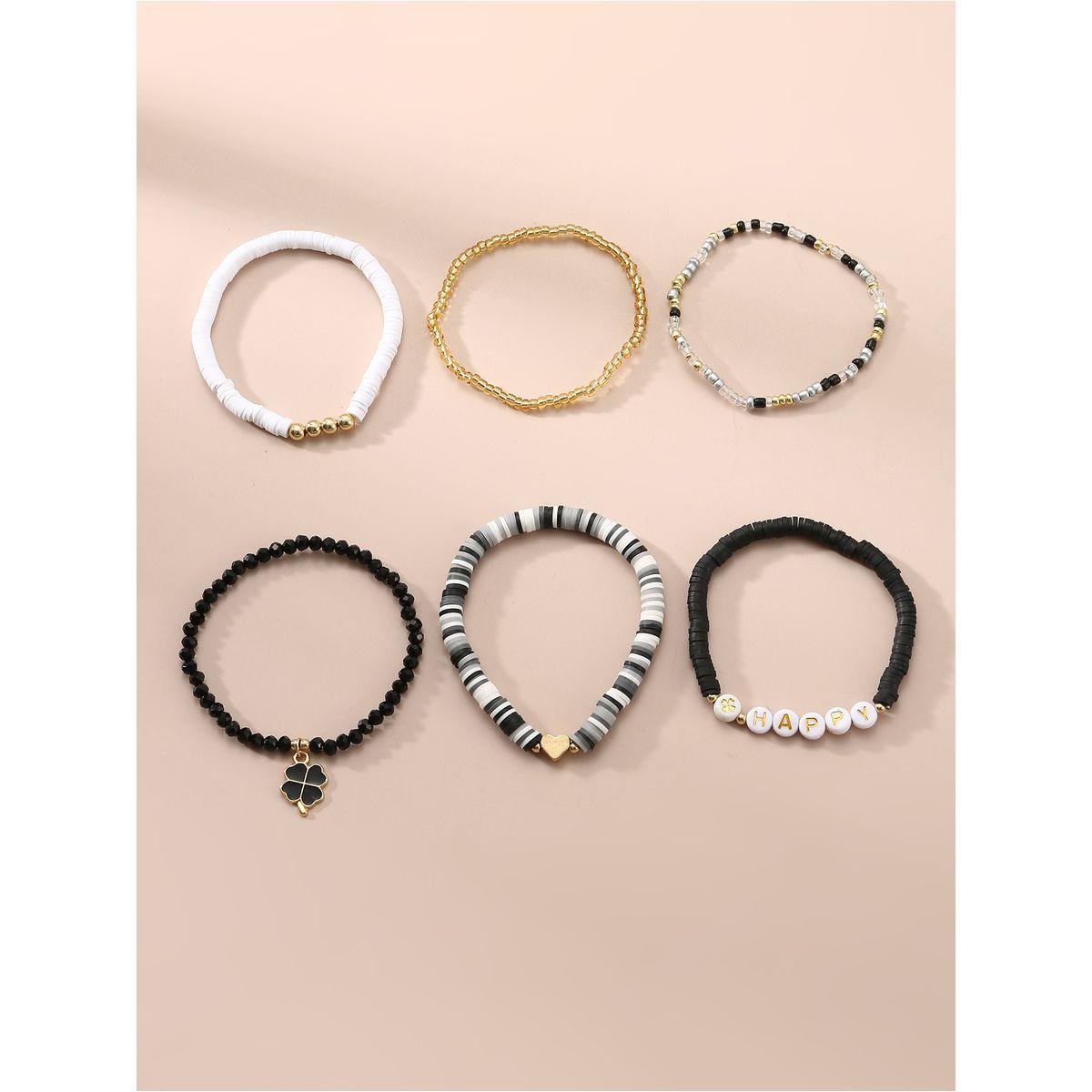 طقم من 6 - أساور يد مُنمقة بخرز-women-watchesandjewellery-jewellery-banglesandbracelets-image-1