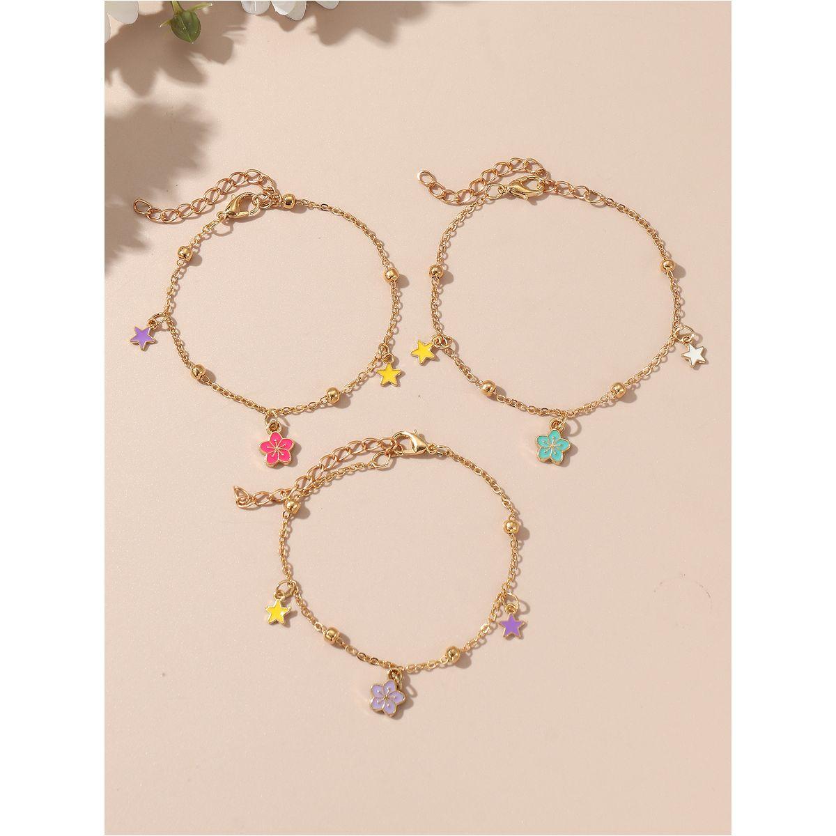 Styli Set of 3 -  Flower and Star Pendant Bracelet-women-watchesandjewellery-jewellery-banglesandbracelets-image-2