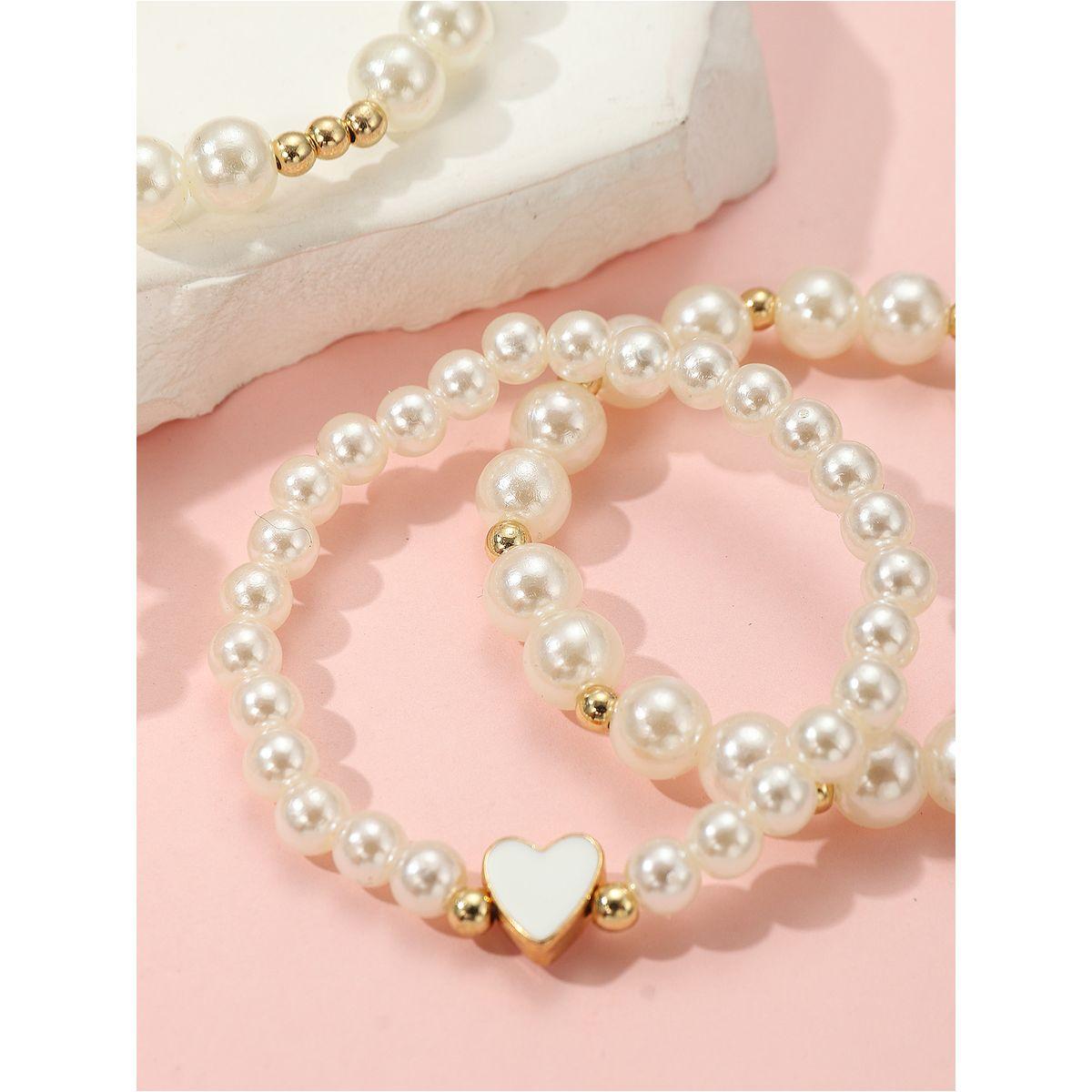 Styli Set of 4 - Faux Pearl Beaded Bracelet-women-watchesandjewellery-jewellery-banglesandbracelets-image-1