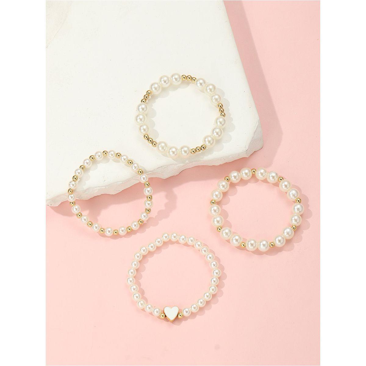 Styli Set of 4 - Faux Pearl Beaded Bracelet-women-watchesandjewellery-jewellery-banglesandbracelets-image-2