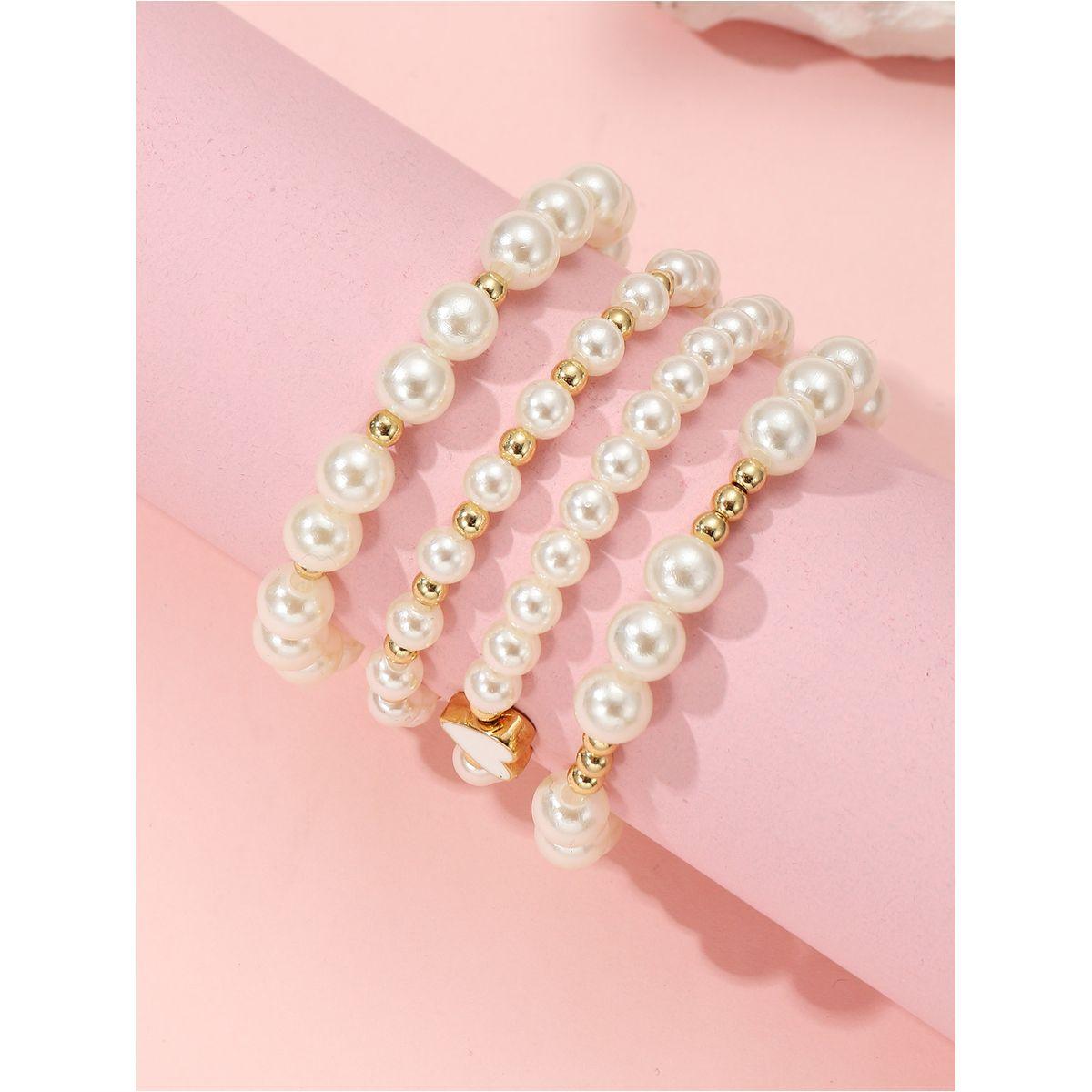 Styli Set of 4 - Faux Pearl Beaded Bracelet-women-watchesandjewellery-jewellery-banglesandbracelets-image-3