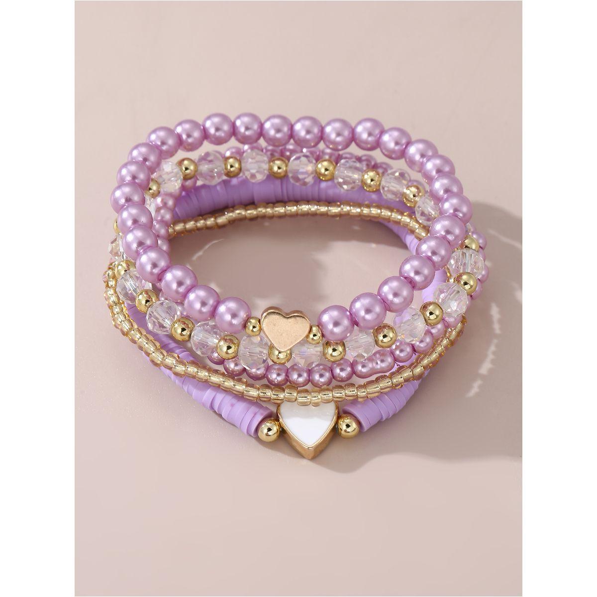 مجموعة من 5 اساور يد مزينة بالخرز-women-watchesandjewellery-jewellery-banglesandbracelets-image-4