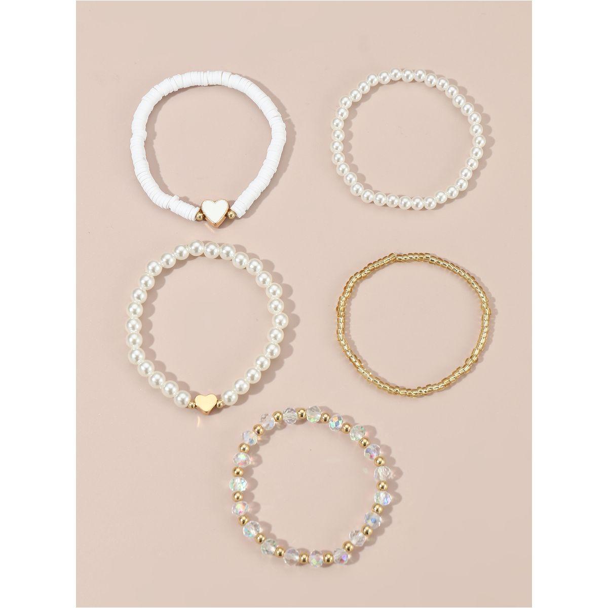 مجموعة من 5 - سوار يد منمق بخرز-women-watchesandjewellery-jewellery-banglesandbracelets-image-11