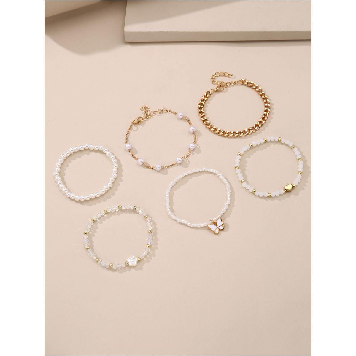 Styli Set of - Pendant Faux Pearl Beaded Bracelet-women-watchesandjewellery-jewellery-banglesandbracelets-image-2