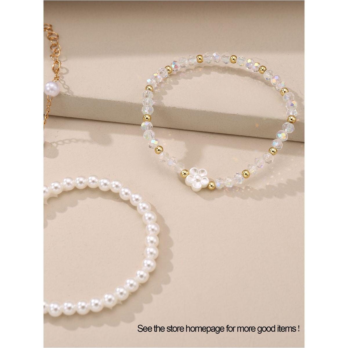 Styli Set of - Pendant Faux Pearl Beaded Bracelet-women-watchesandjewellery-jewellery-banglesandbracelets-image-5