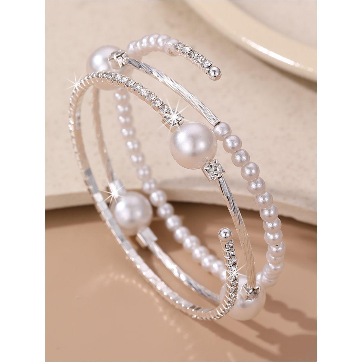 Styli Embellished Faux Pearl Bangle-women-watchesandjewellery-jewellery-banglesandbracelets-image-1