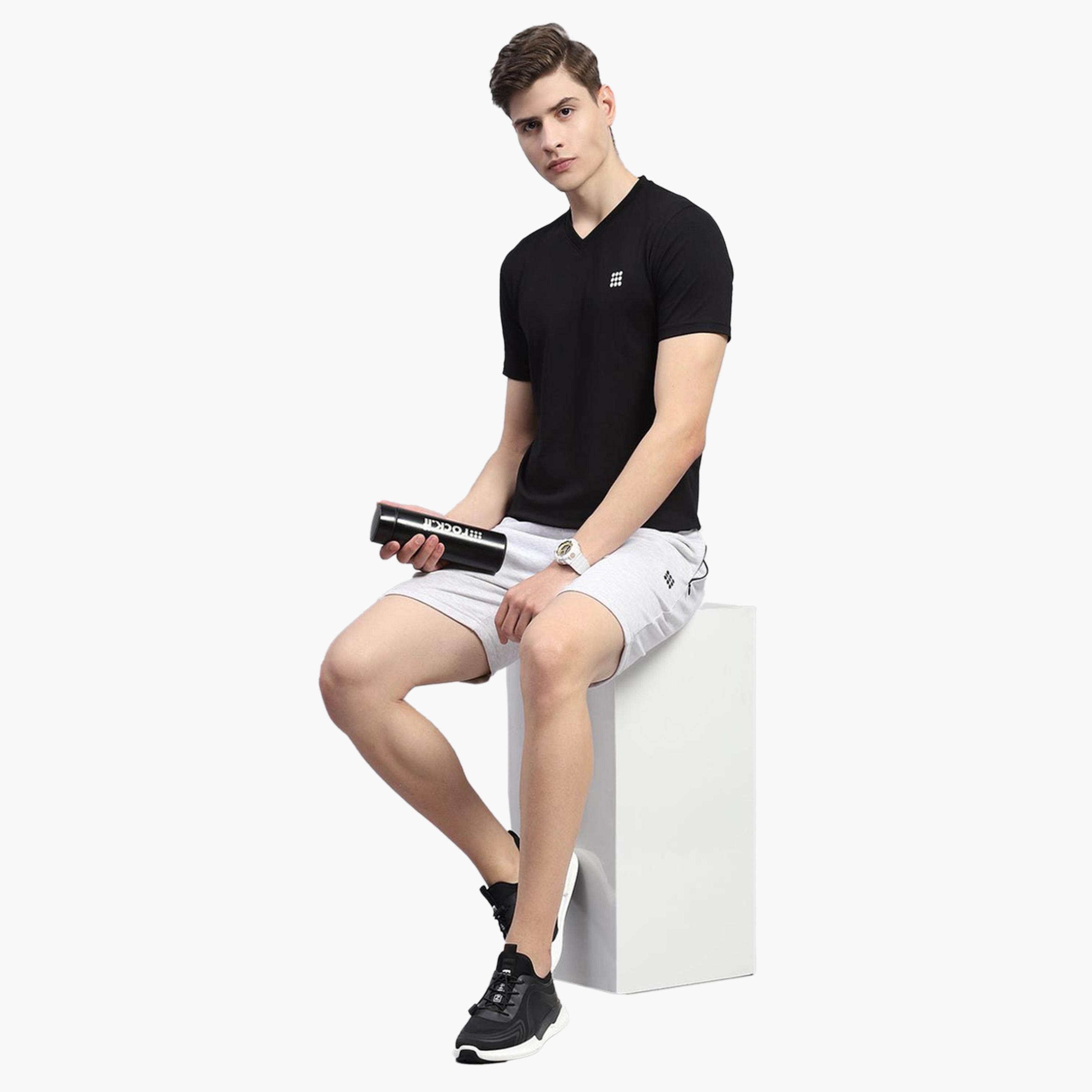Rock.it X Styli Men Black Solid V Neck Short Sleeves T-Shirt-men-clothing-tshirtsandpolos-tshirts-image-5