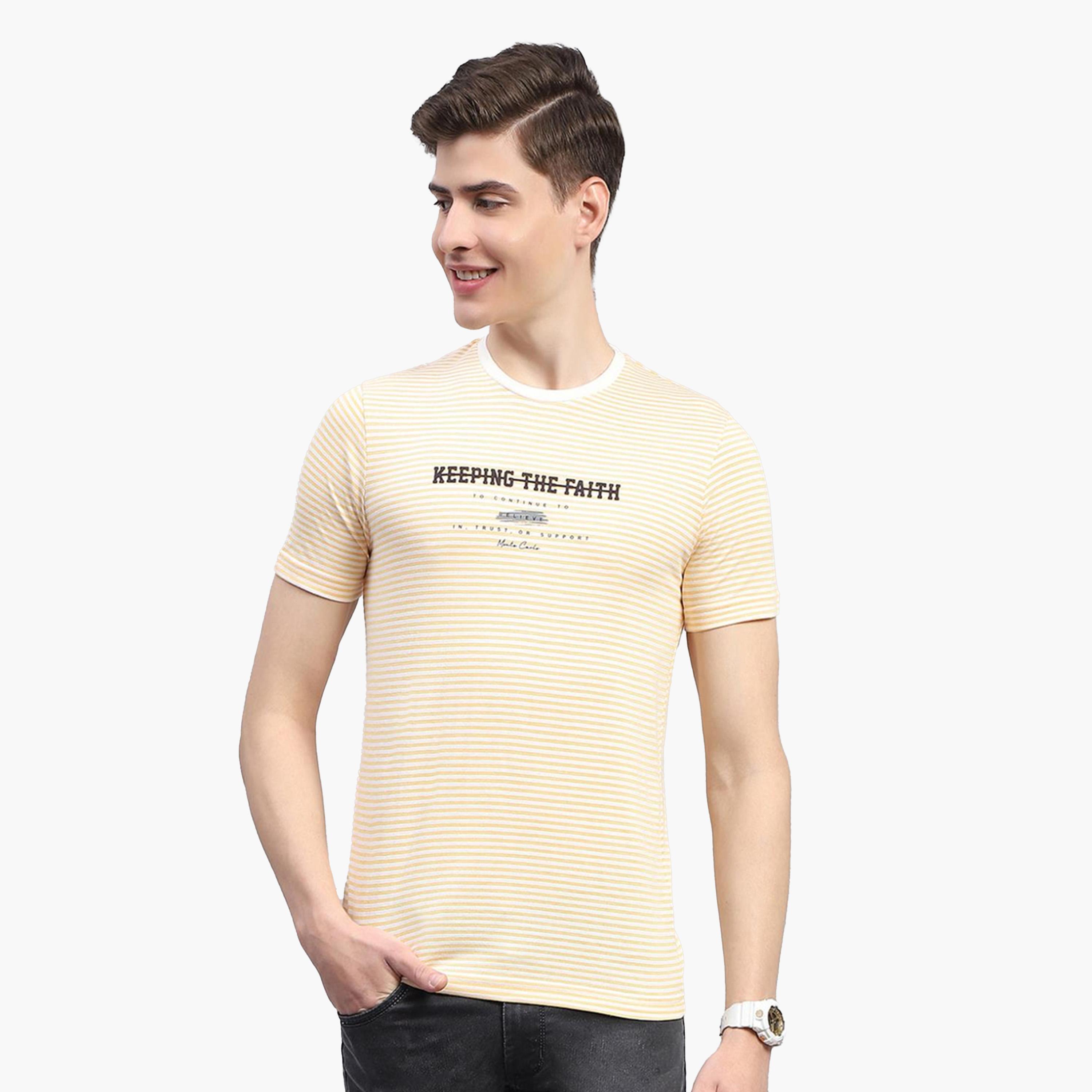 Monte Carlo X Styli Men Yellow Printed Round Neck T-Shirt-men-clothing-tshirtsandpolos-tshirts-image-1