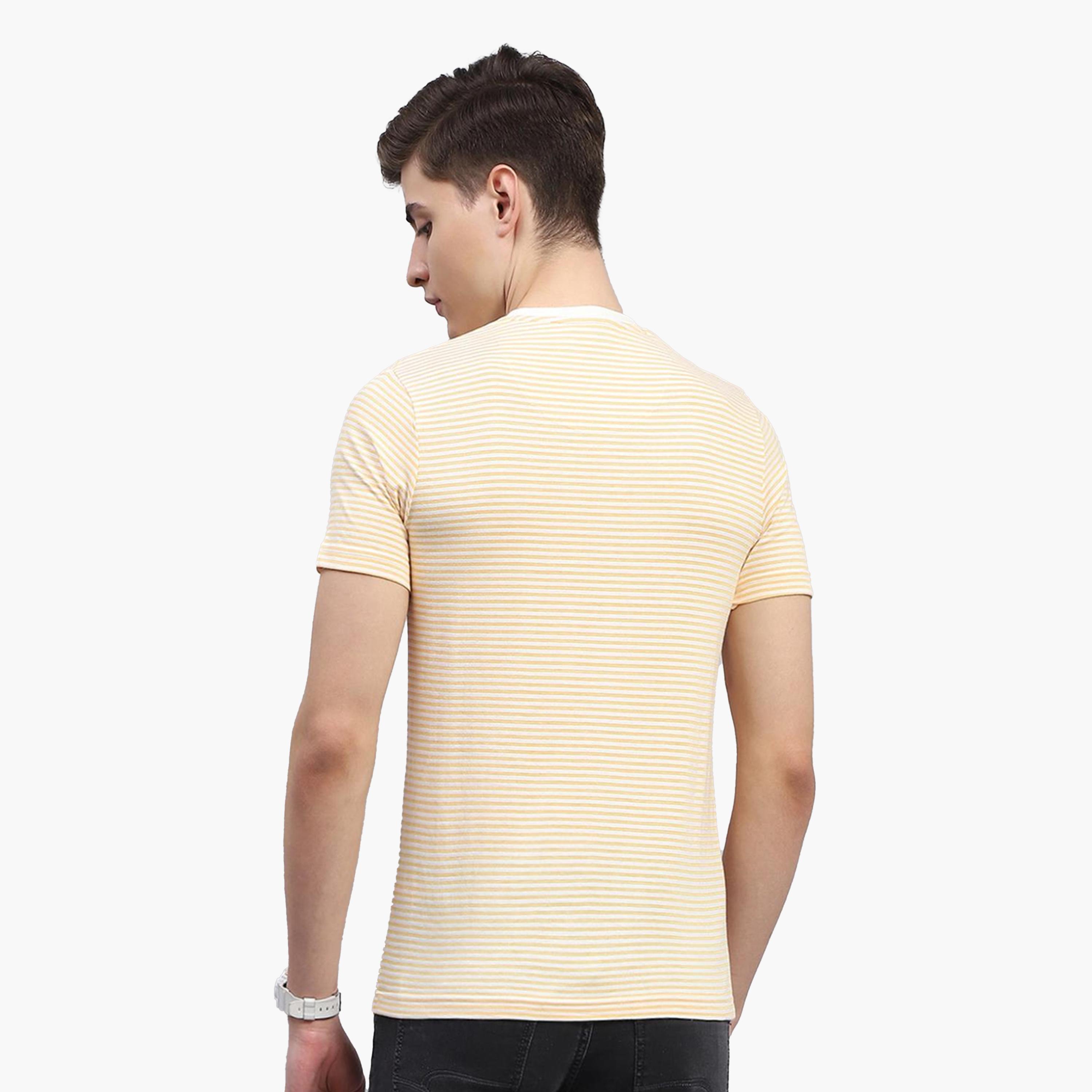 مونت كارلو × ستايلي-  تي شيرت رجالي أصفر مطبوع رقبة دائرية-men-clothing-tshirtsandpolos-tshirts-image-4