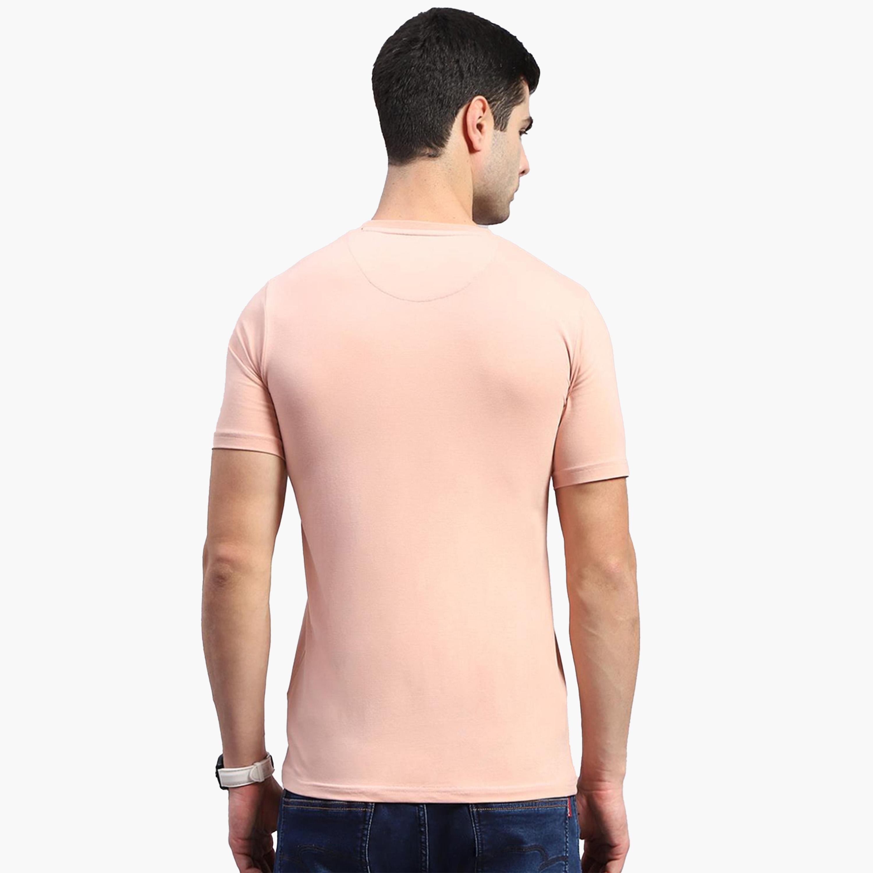 Monte Carlo X Styli Men Peach Printed Round Neck T Shirt-men-clothing-tshirtsandpolos-tshirts-image-4