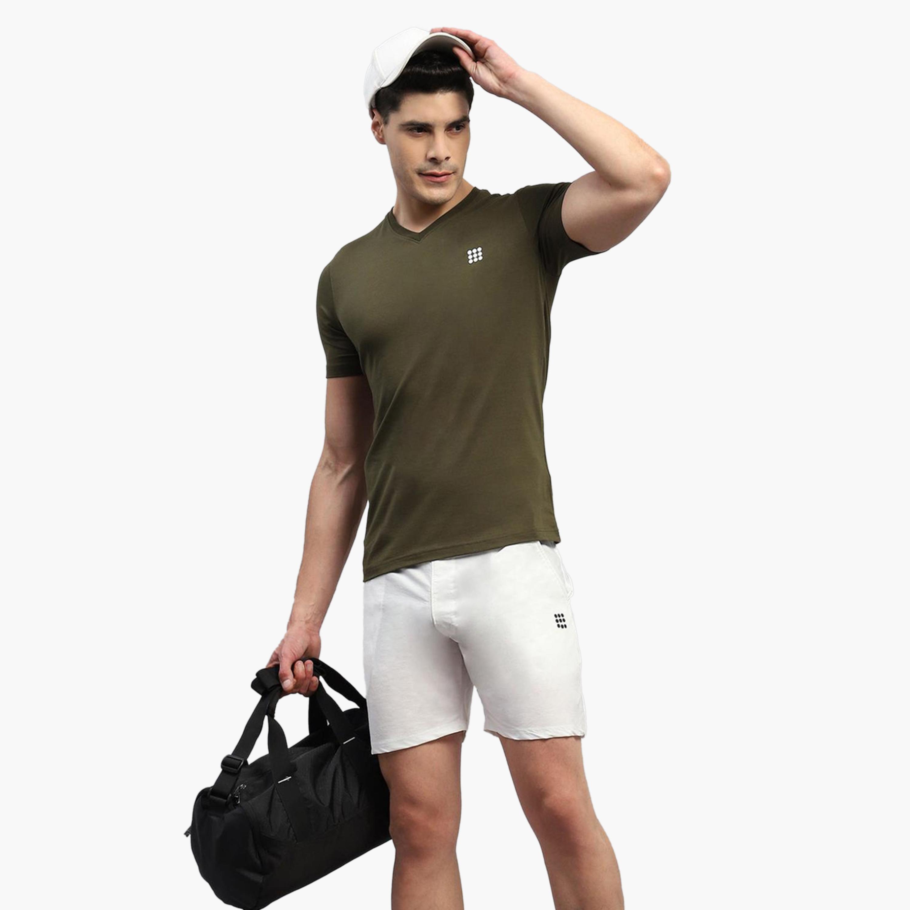 Rock.it X Styli Men Olive Solid V Neck Short Sleeves T-Shirt-men-clothing-tshirtsandpolos-tshirts-image-6