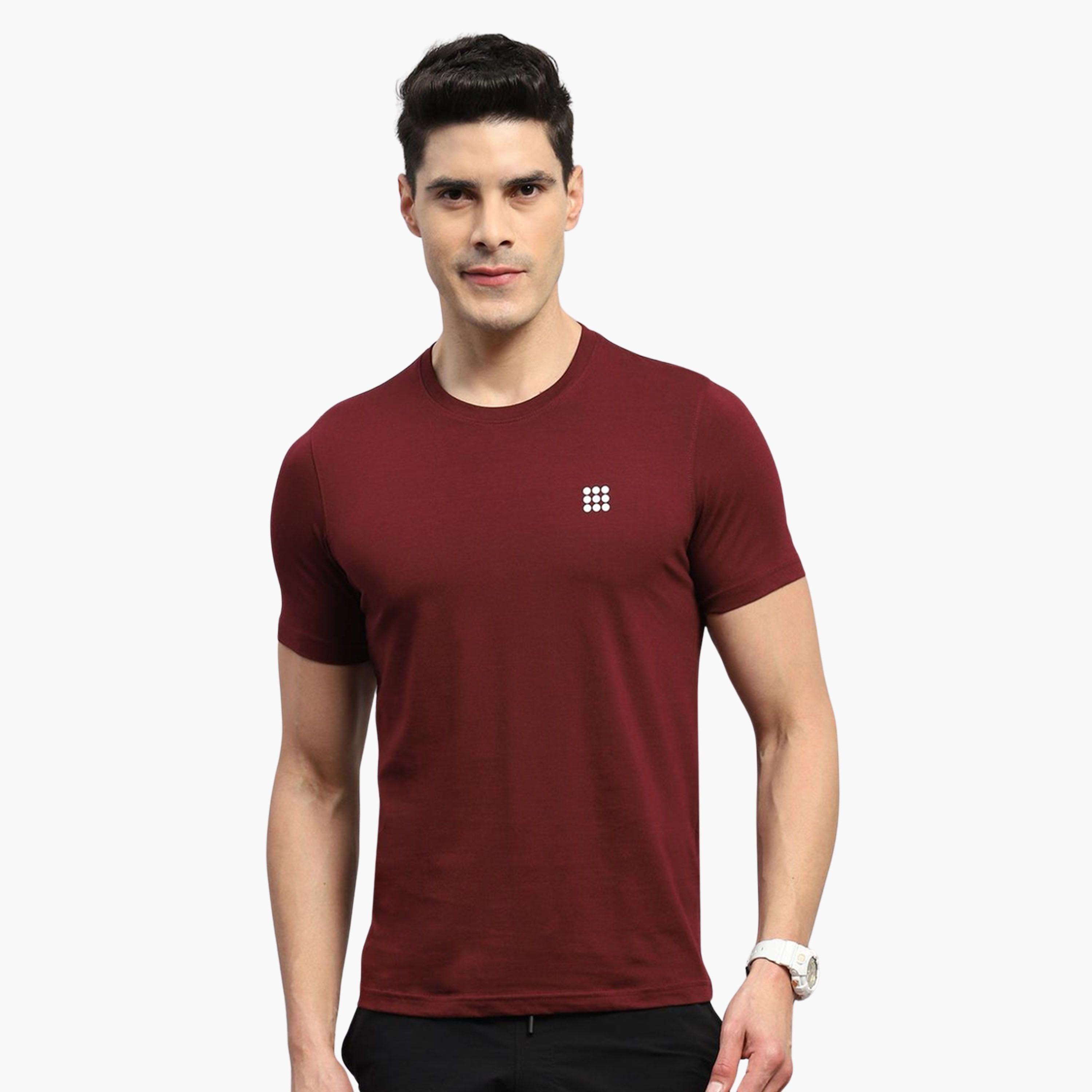 Rock.it X Styli Men Wine Solid Round Neck TShirt-men-clothing-tshirtsandpolos-tshirts-image-1
