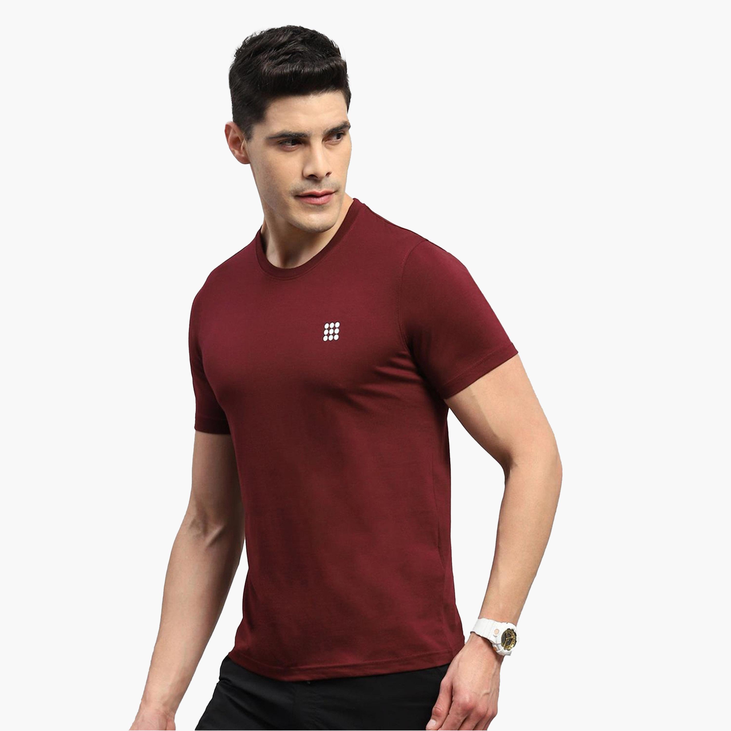 Rock.it X Styli Men Wine Solid Round Neck TShirt-men-clothing-tshirtsandpolos-tshirts-image-5