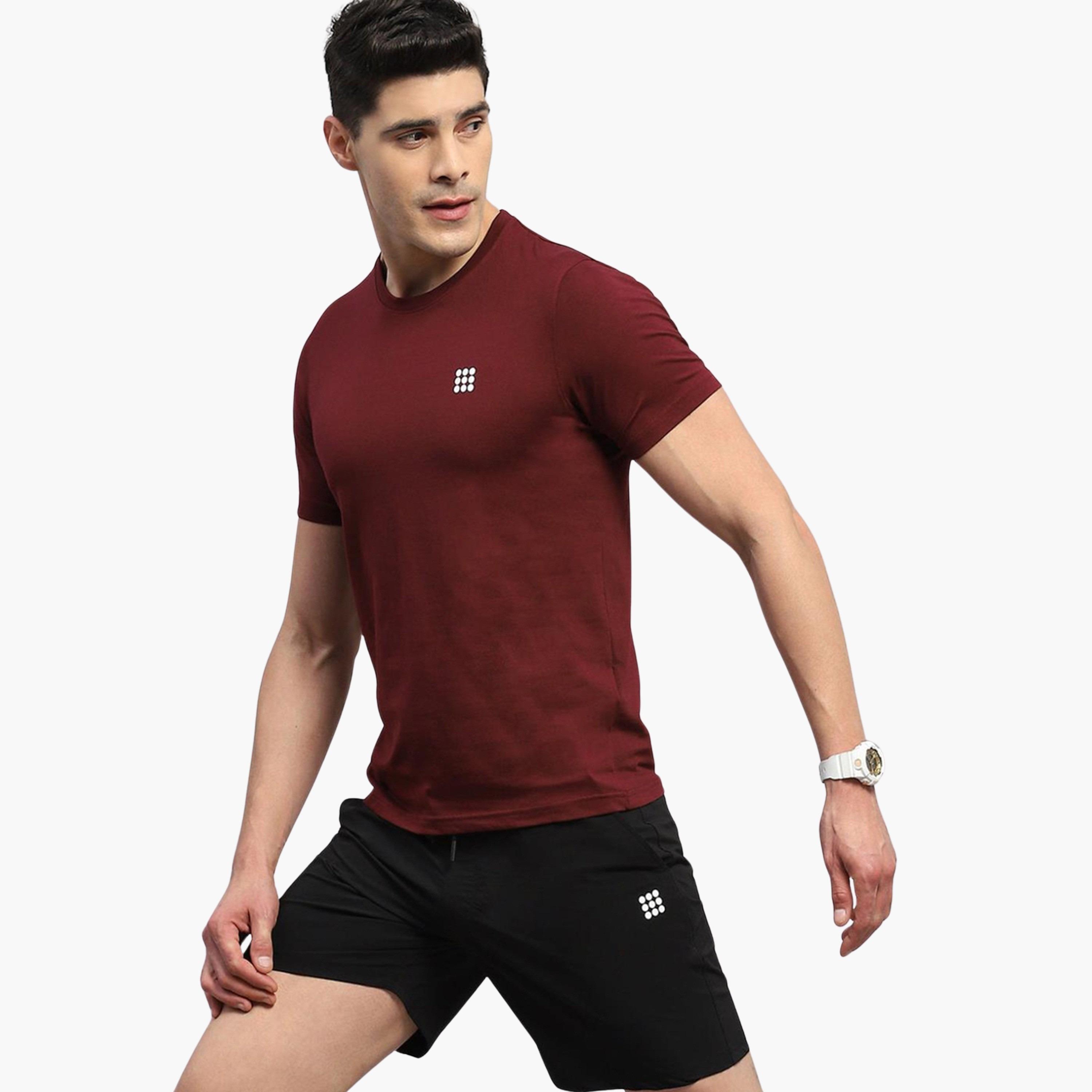Rock.it X Styli Men Wine Solid Round Neck TShirt-men-clothing-tshirtsandpolos-tshirts-image-6