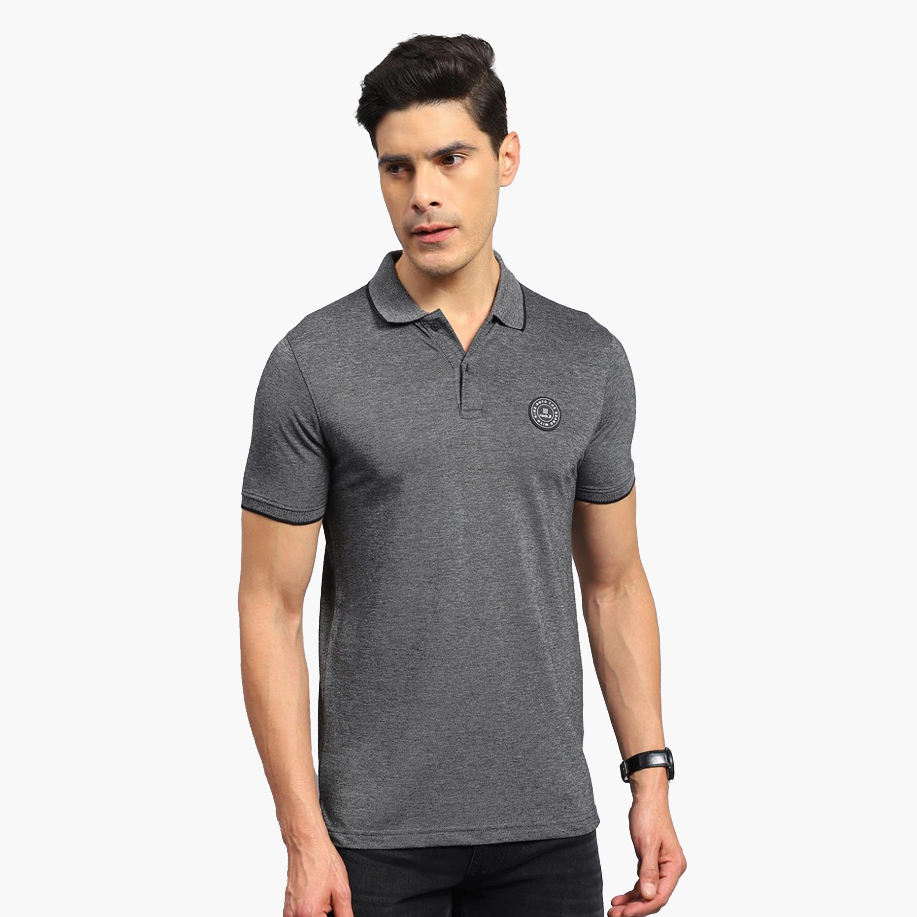 Rock.it X Styli Men Grey Cotton Blend Polo TShirt-men-clothing-tshirtsandpolos-tshirts-image-1