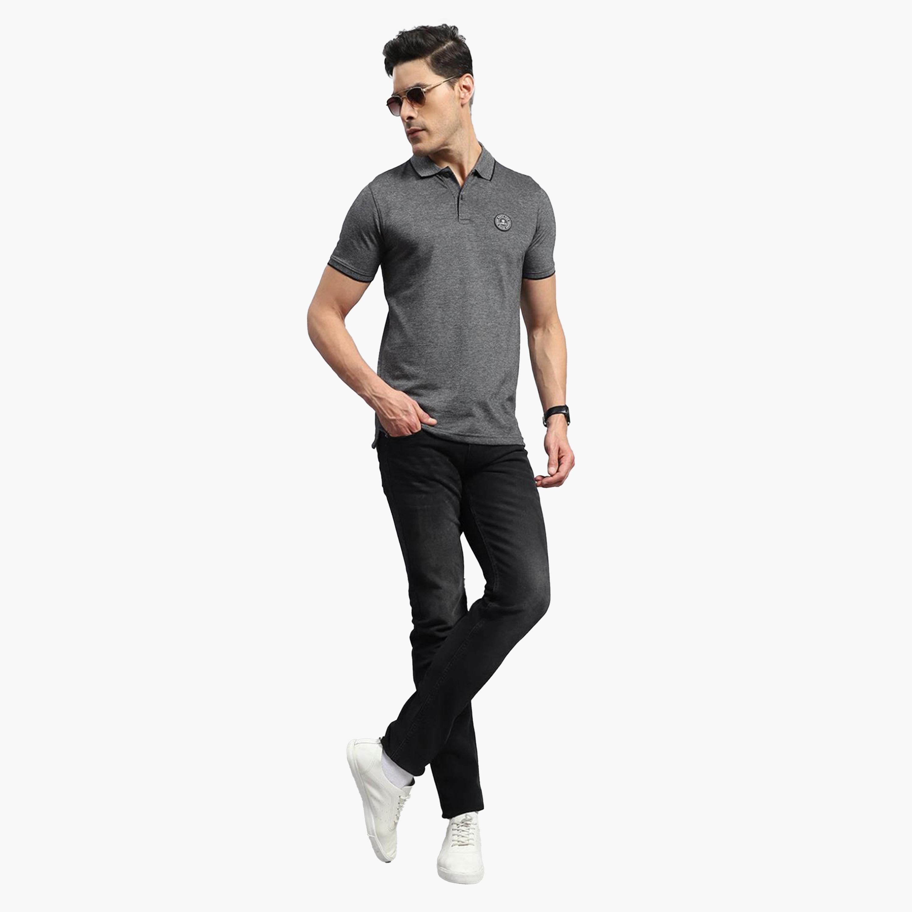 Rock.it X Styli Men Grey Cotton Blend Polo TShirt-men-clothing-tshirtsandpolos-tshirts-image-2