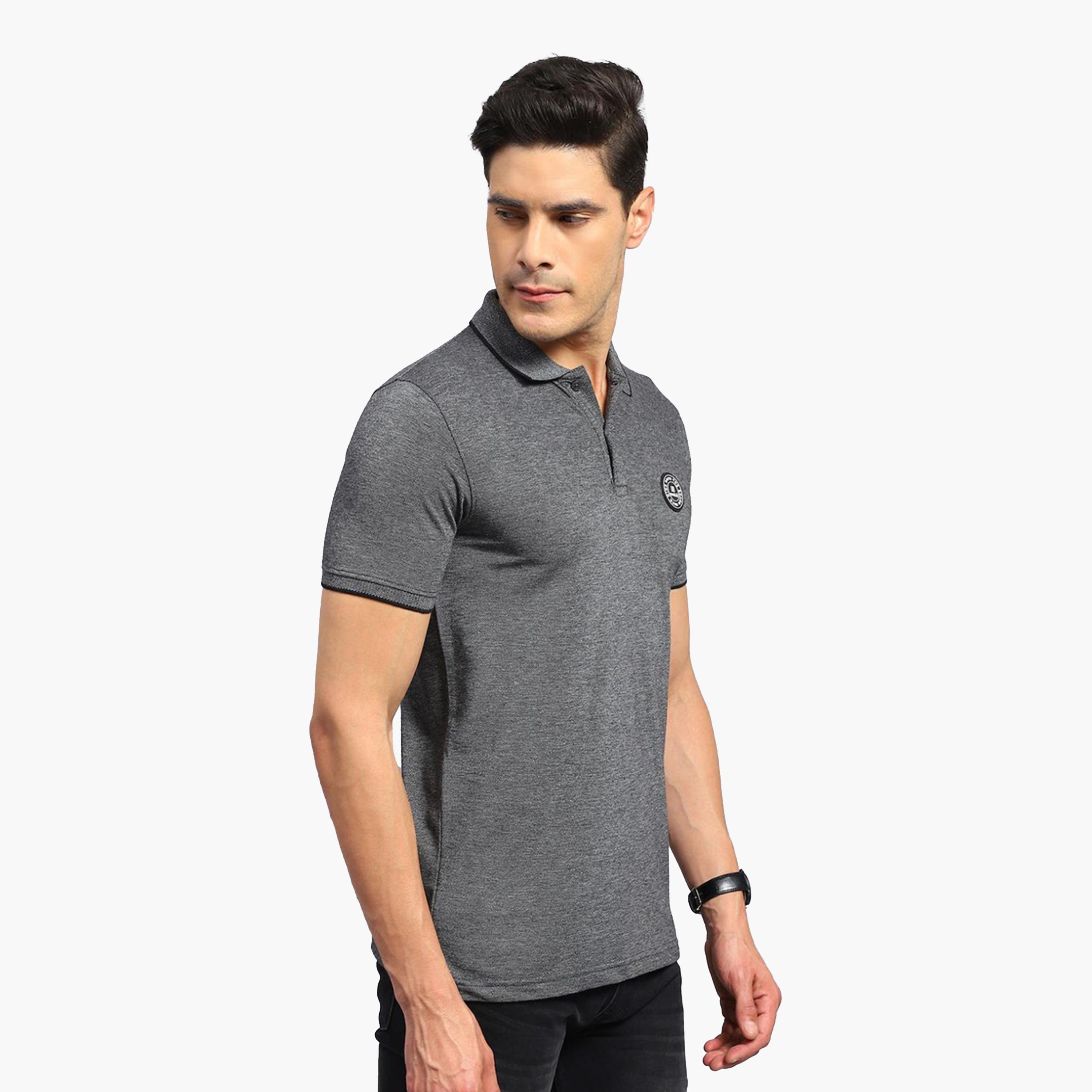 Rock.it X Styli Men Grey Cotton Blend Polo TShirt-men-clothing-tshirtsandpolos-tshirts-image-3