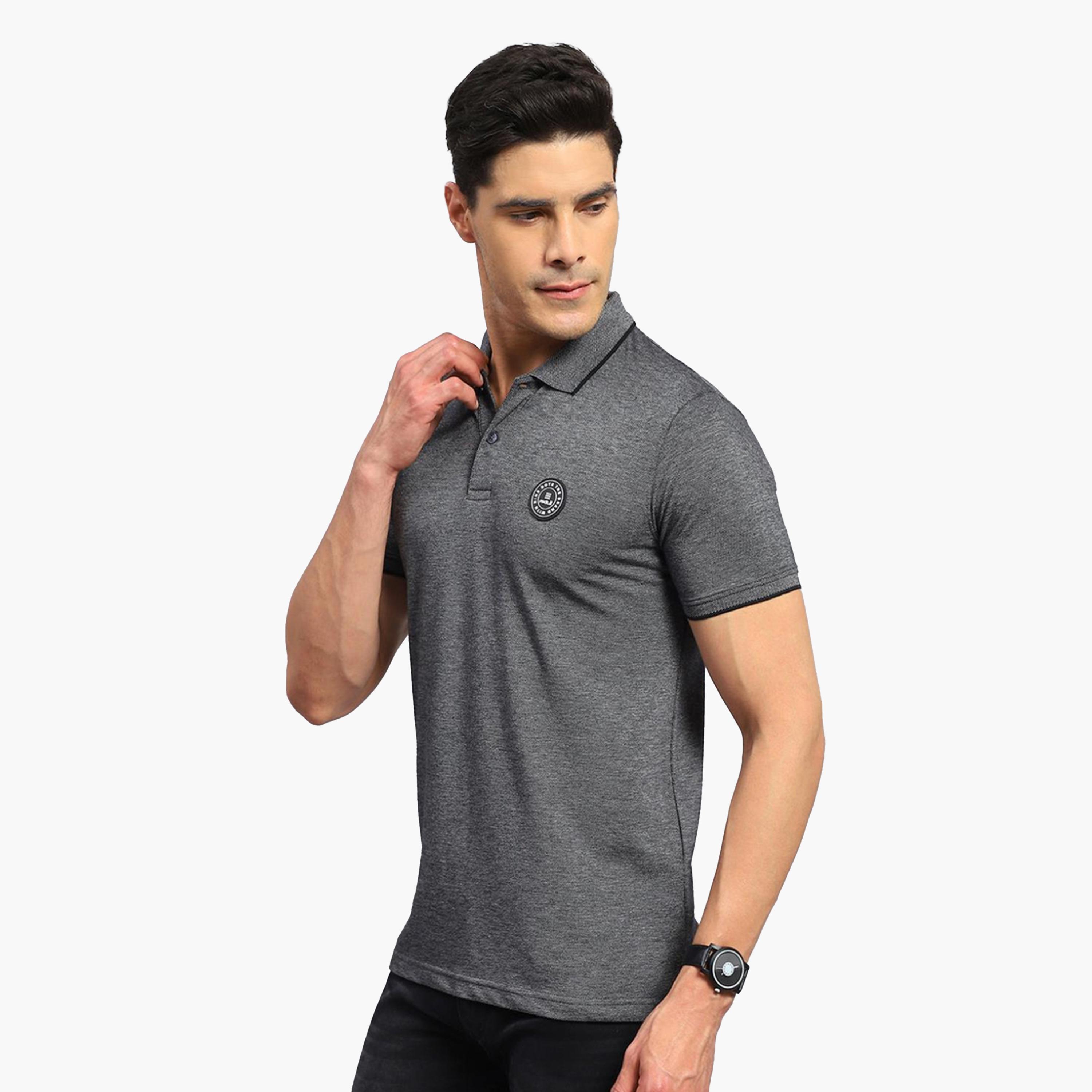 روك.ات ×ستايلي-  تي شيرت بولو رجالي رمادي من مزيج القطن-men-clothing-tshirtsandpolos-tshirts-image-5