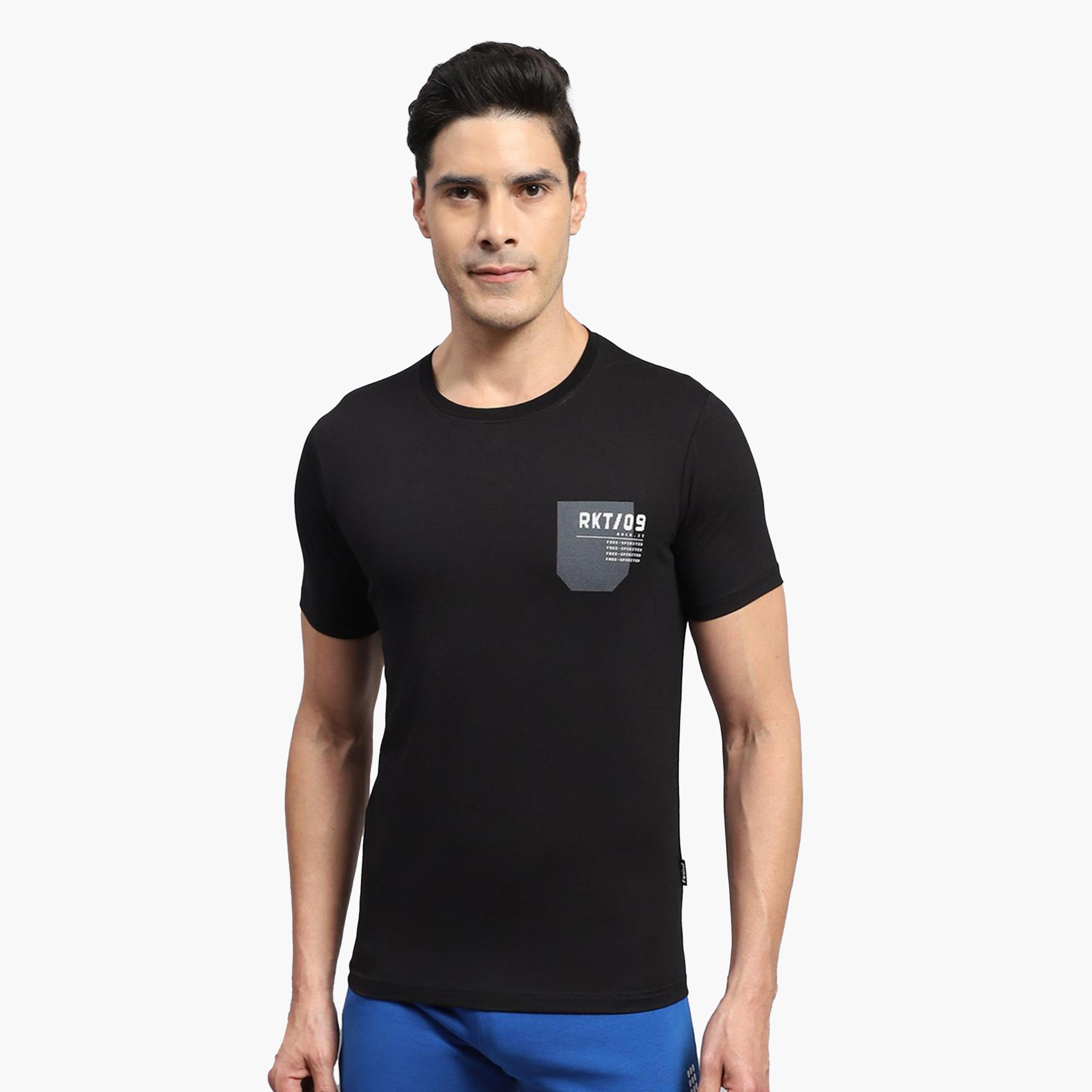 Rock.it X Styli Men Black Plain Regular Fit Short Sleeve TShirt-men-clothing-tshirtsandpolos-tshirts-image-1