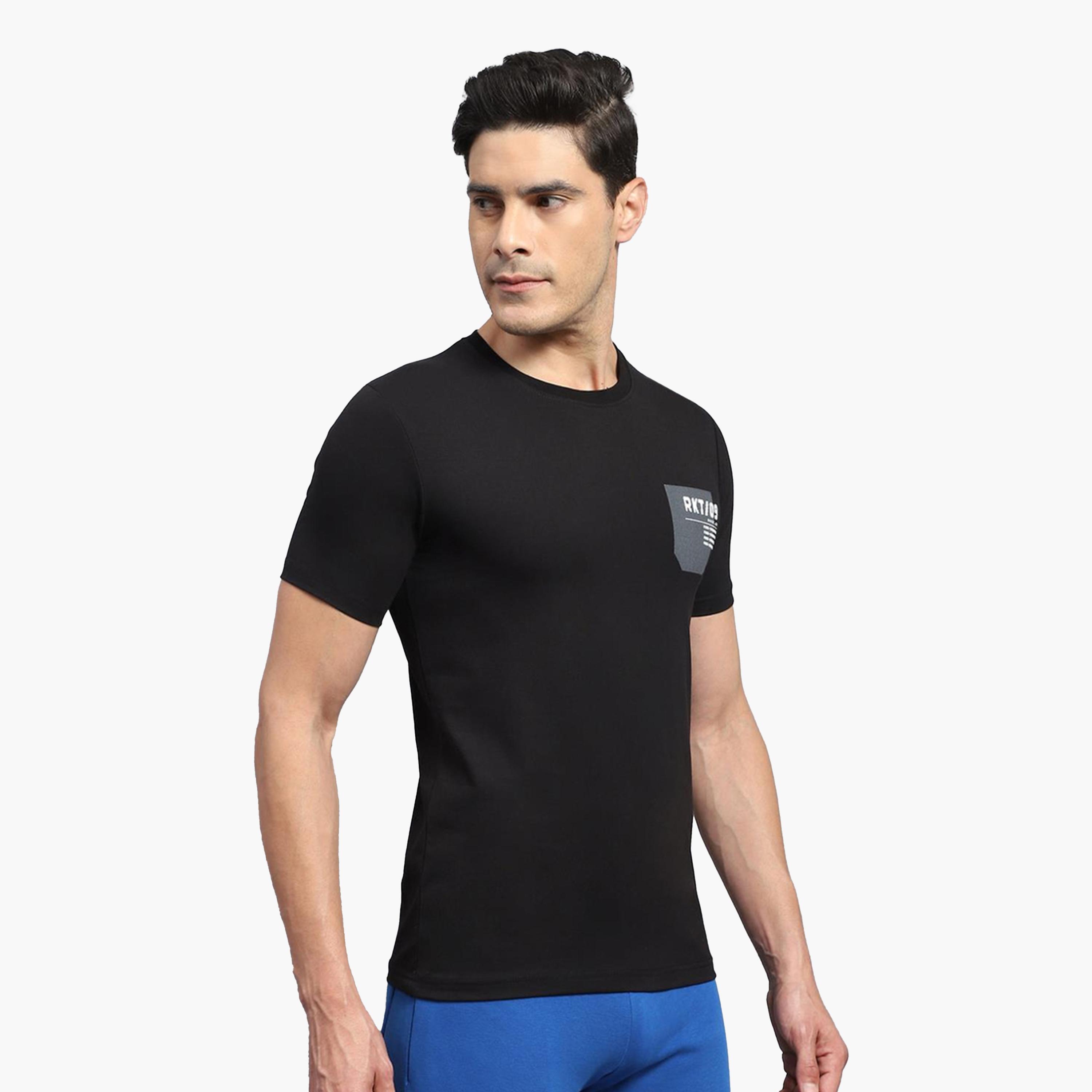 Rock.it X Styli Men Black Plain Regular Fit Short Sleeve TShirt-men-clothing-tshirtsandpolos-tshirts-image-3