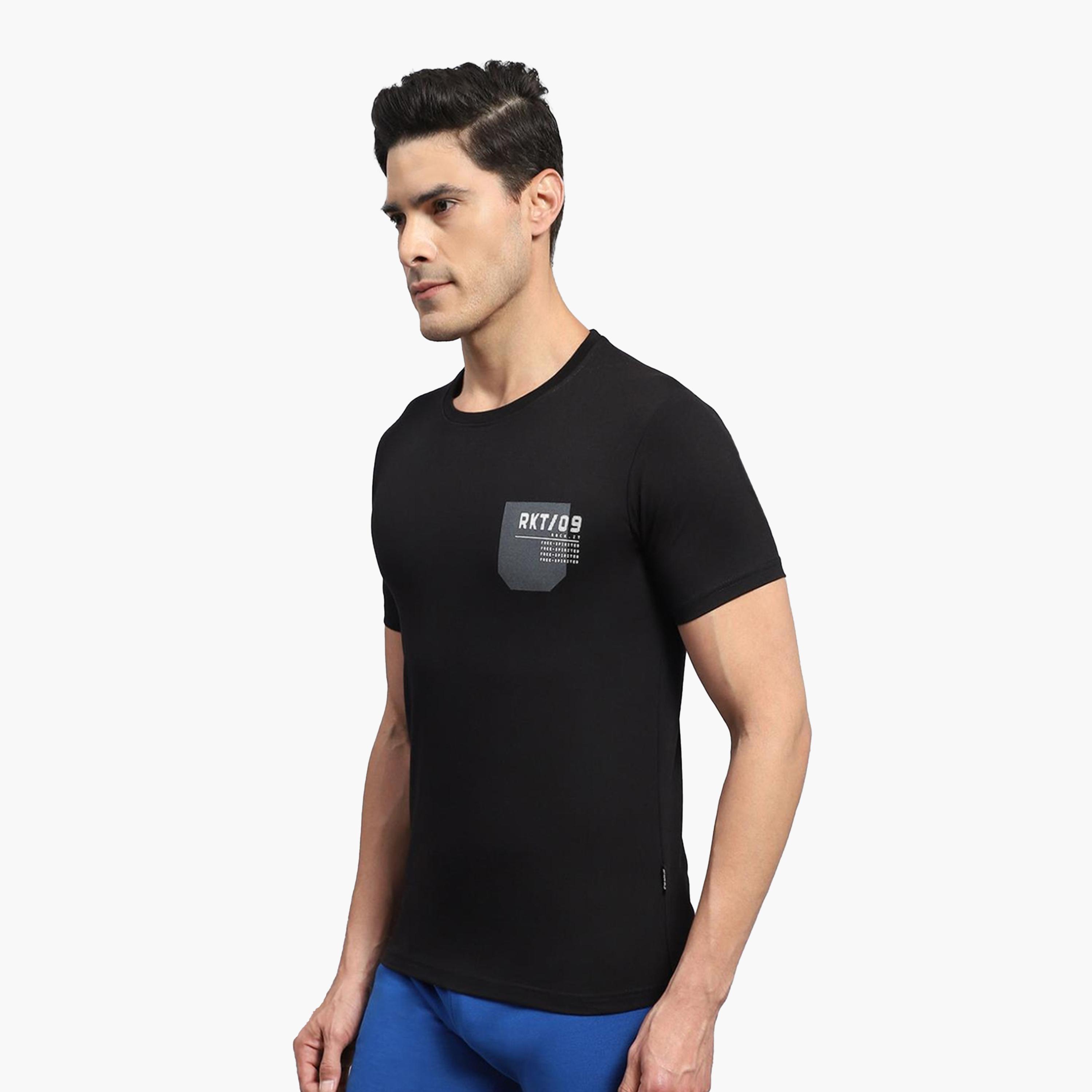 Rock.it X Styli Men Black Plain Regular Fit Short Sleeve TShirt-men-clothing-tshirtsandpolos-tshirts-image-5
