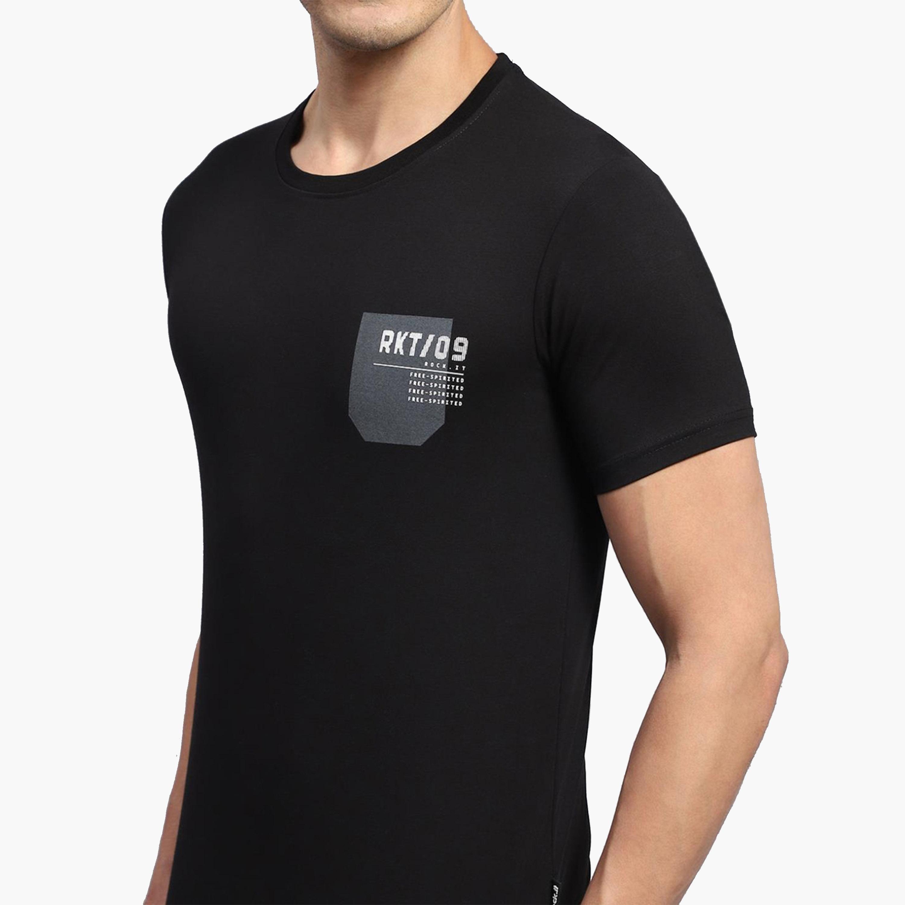 Rock.it X Styli Men Black Plain Regular Fit Short Sleeve TShirt-men-clothing-tshirtsandpolos-tshirts-image-7
