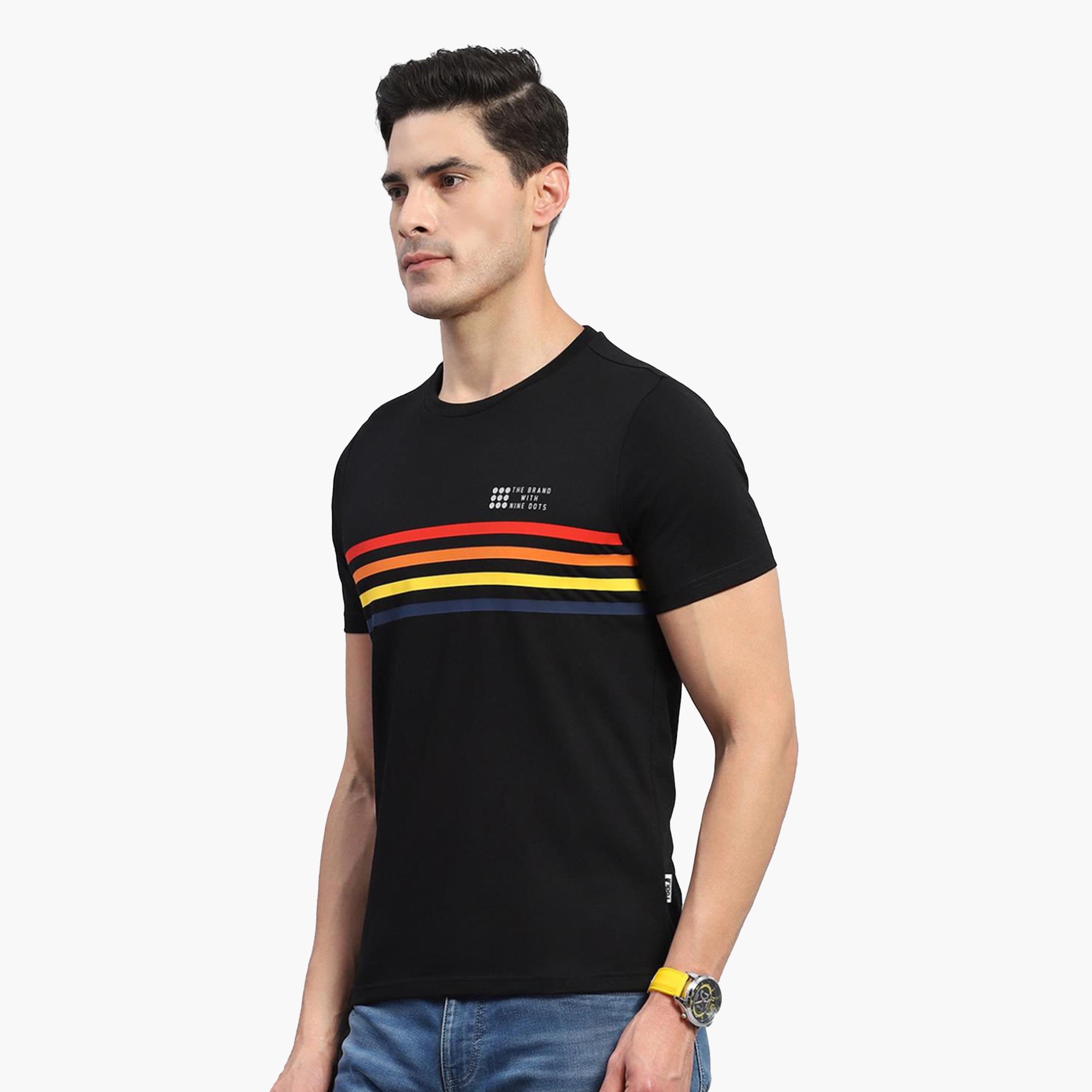 Rock.it X Styli Men Black Striped Round Neck Half Sleeve T Shirt-men-clothing-tshirtsandpolos-tshirts-image-5
