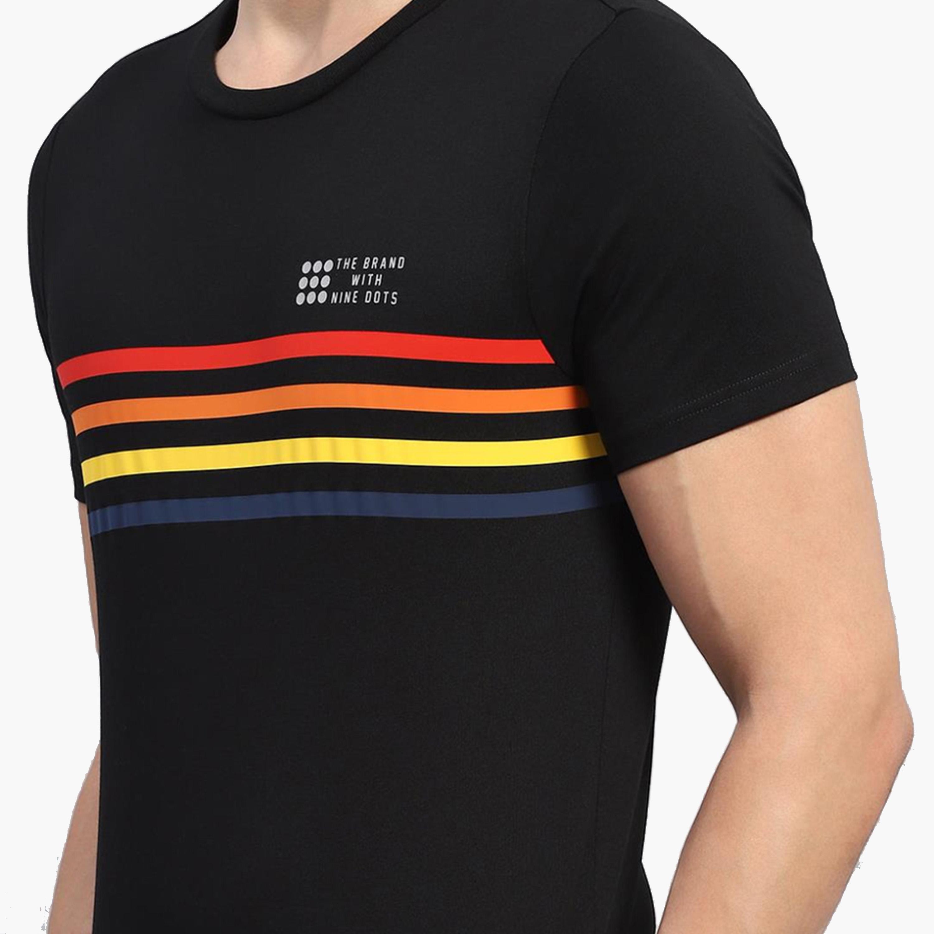 روك.ات ×ستايلي-  تي شيرت رجالي أسود مخطط رقبة دائرية وأكمام نصفية-men-clothing-tshirtsandpolos-tshirts-image-6