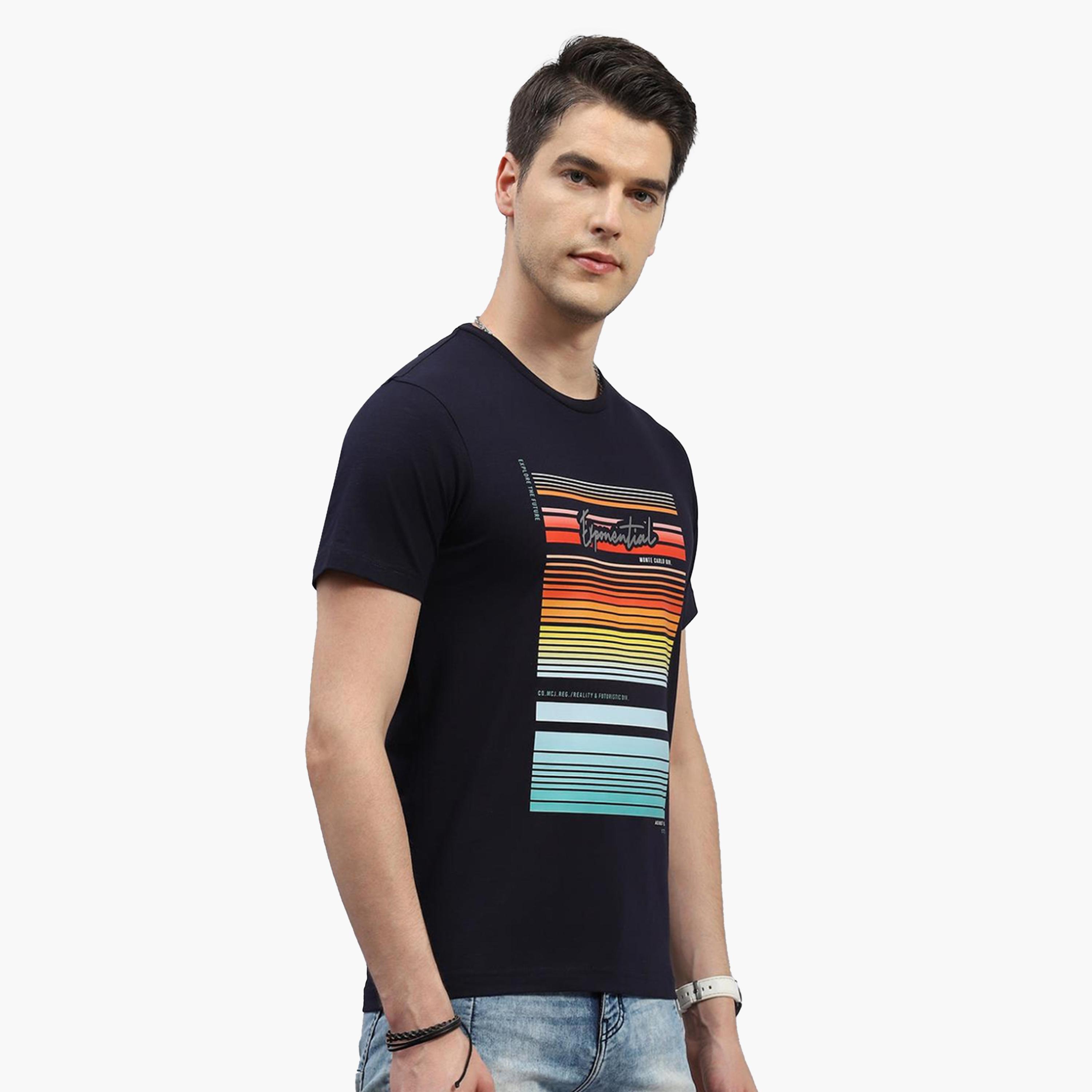 Monte Carlo X Styli Men Navy Blue Printed T-Shirt-men-clothing-tshirtsandpolos-tshirts-image-3