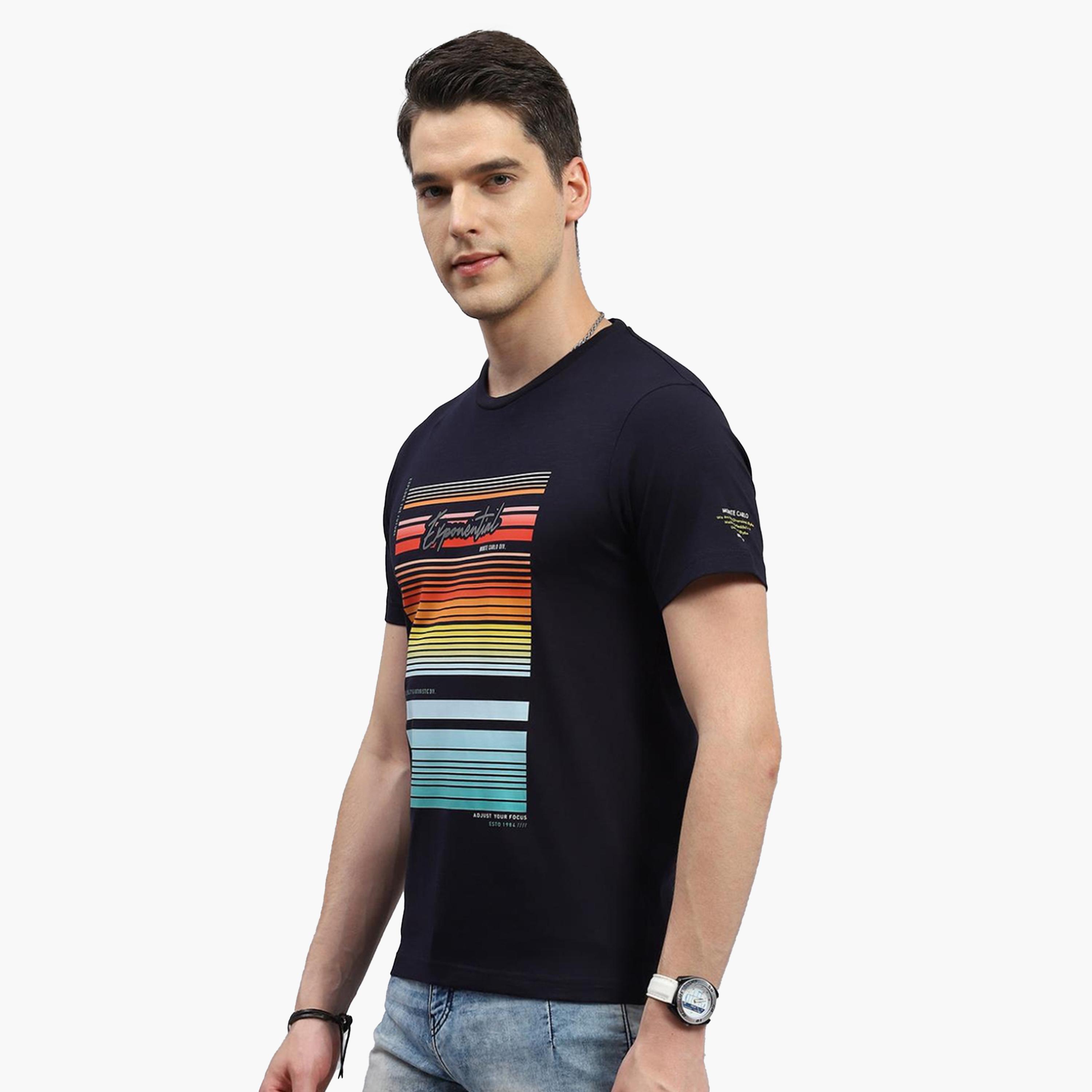 Monte Carlo X Styli Men Navy Blue Printed T-Shirt-men-clothing-tshirtsandpolos-tshirts-image-5