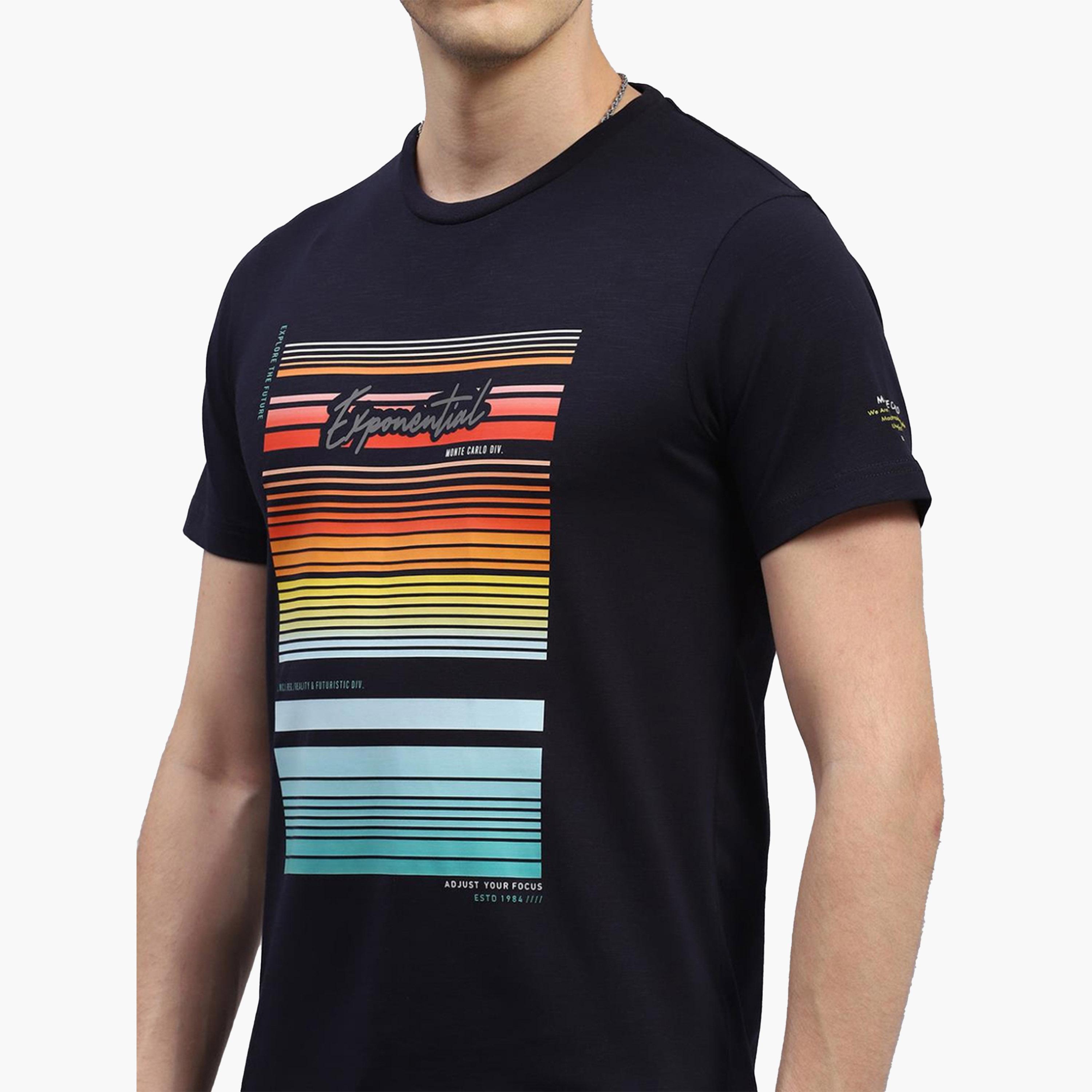 Monte Carlo X Styli Men Navy Blue Printed T-Shirt-men-clothing-tshirtsandpolos-tshirts-image-6