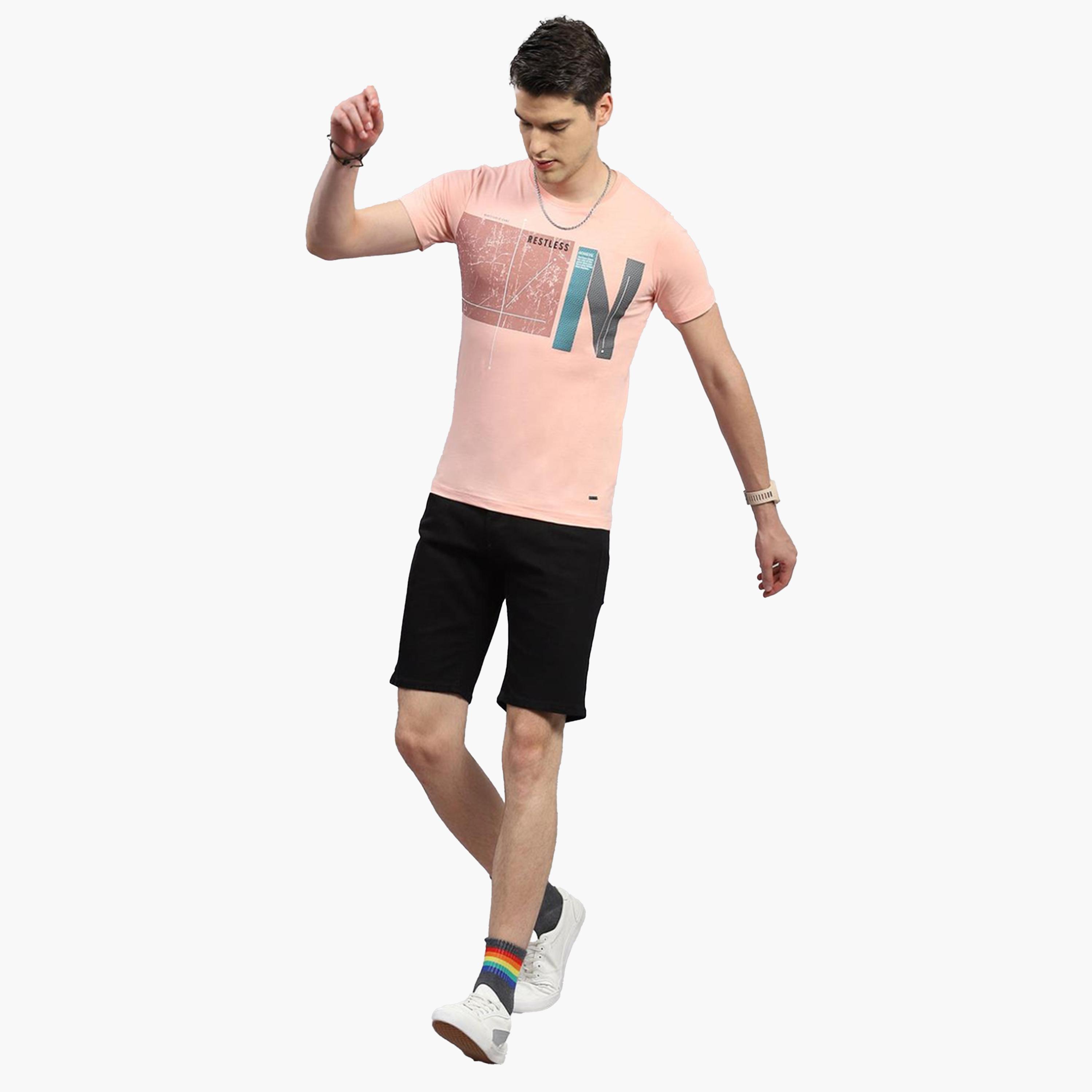 مونت كارلو × ستايلي-  تي شيرت رجالي وردي مطبوع - كاجوال ومريح-men-clothing-tshirtsandpolos-tshirts-image-2