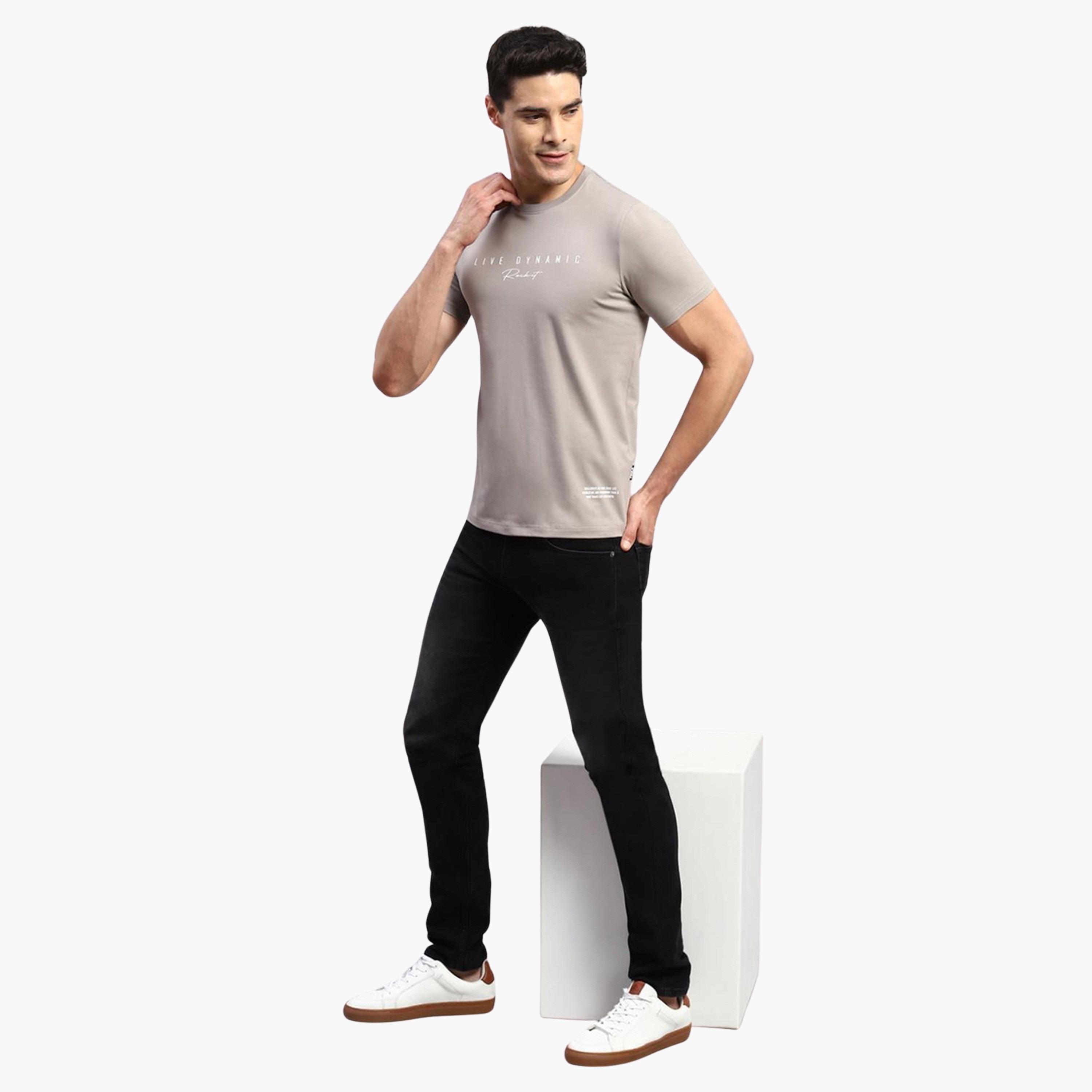 روك.ات ×ستايلي-  تي شيرت رمادي مطبوع - كاجوال ومريح-men-clothing-tshirtsandpolos-tshirts-image-2