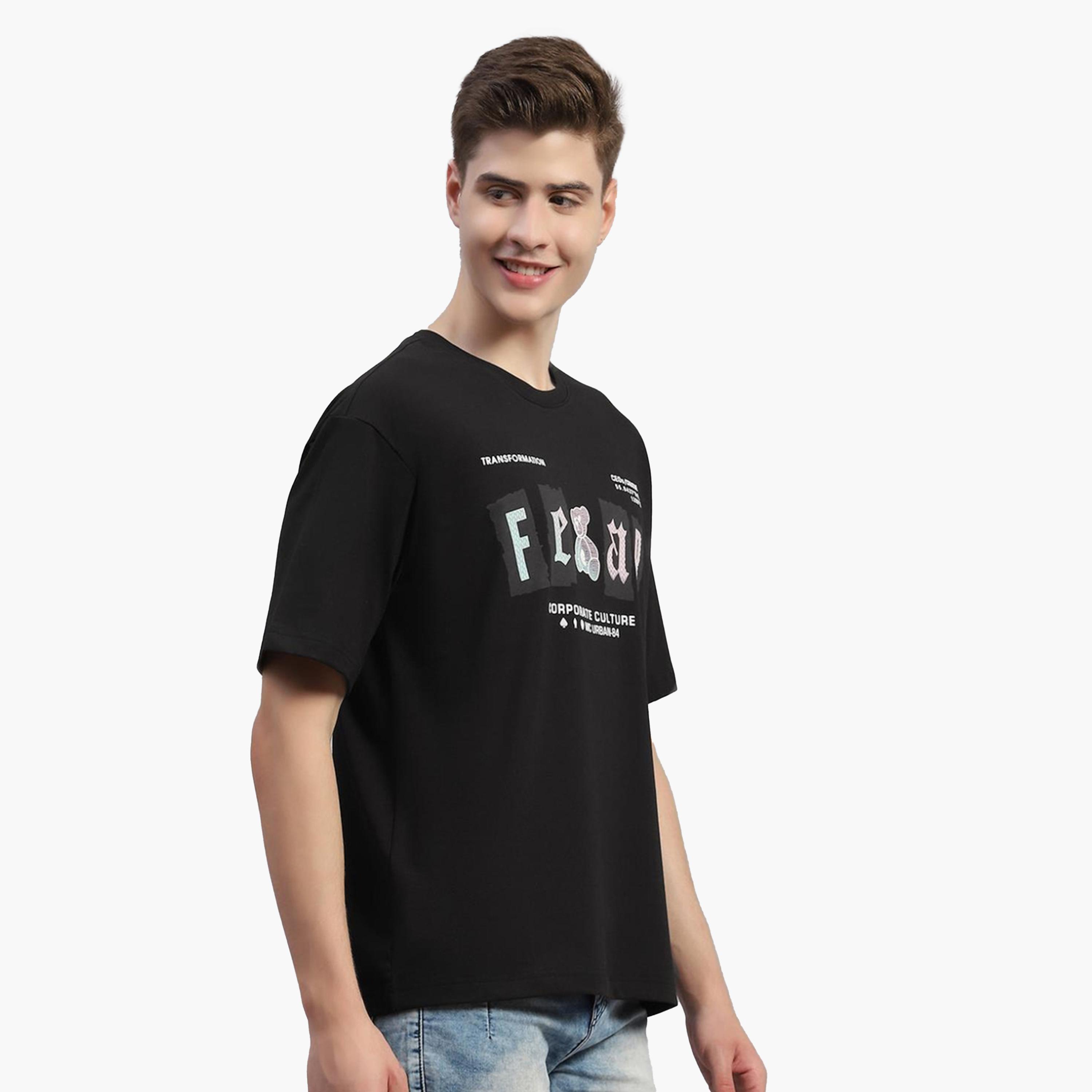 مونت كارلو × ستايلي-  تي شيرت رجالي مطبوع أسود رقبة دائرية وأكمام نصفية وقصة عادية-men-clothing-tshirtsandpolos-tshirts-image-3