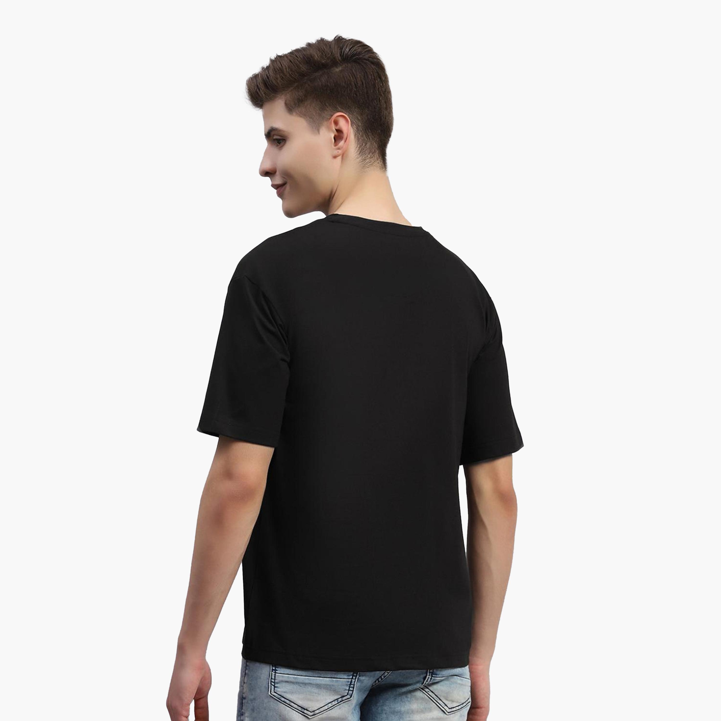 مونت كارلو × ستايلي-  تي شيرت رجالي مطبوع أسود رقبة دائرية وأكمام نصفية وقصة عادية-men-clothing-tshirtsandpolos-tshirts-image-4