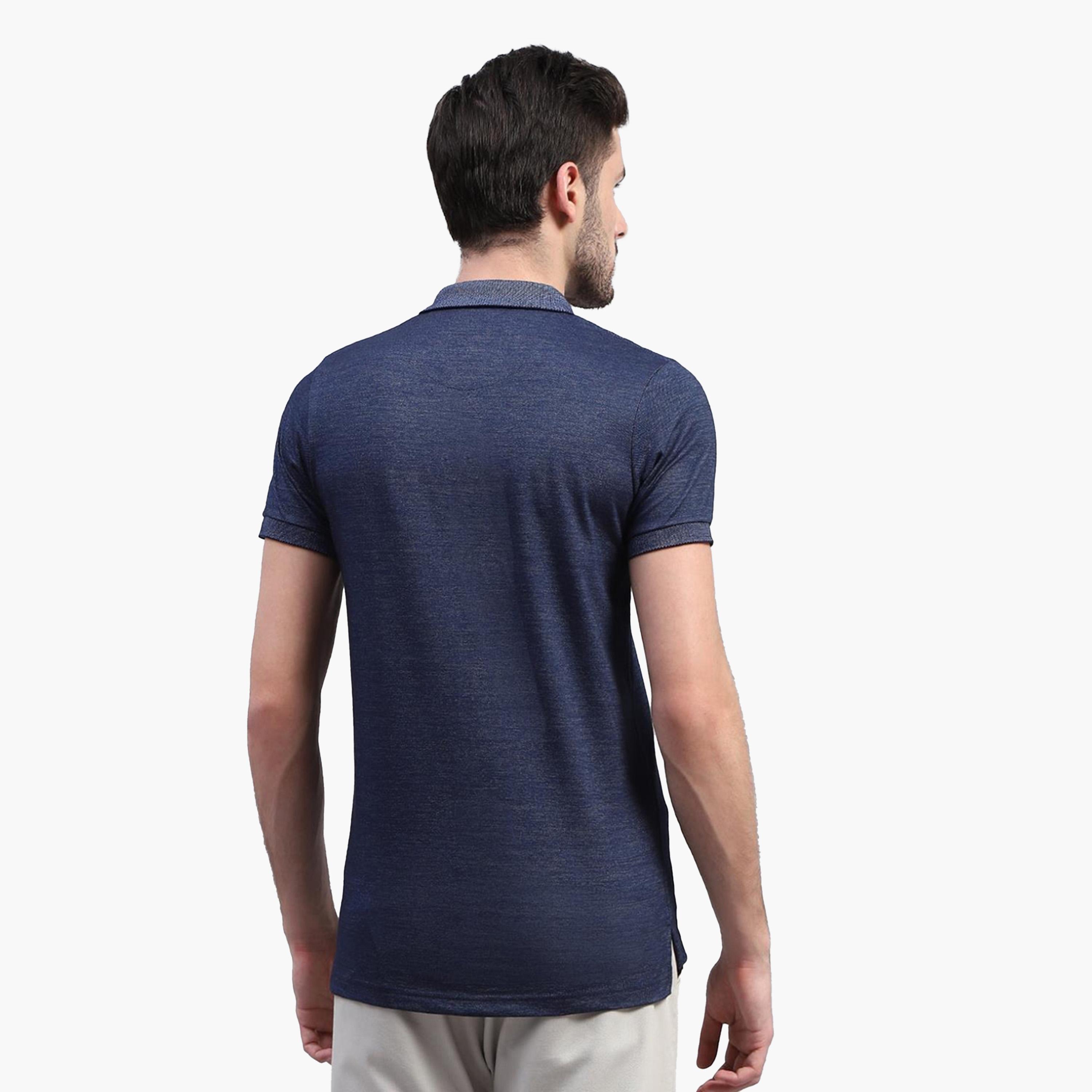 Monte Carlo X Styli Men Blue Solid Polo Neck Half Sleeve T-Shirt-men-clothing-tshirtsandpolos-tshirts-image-4
