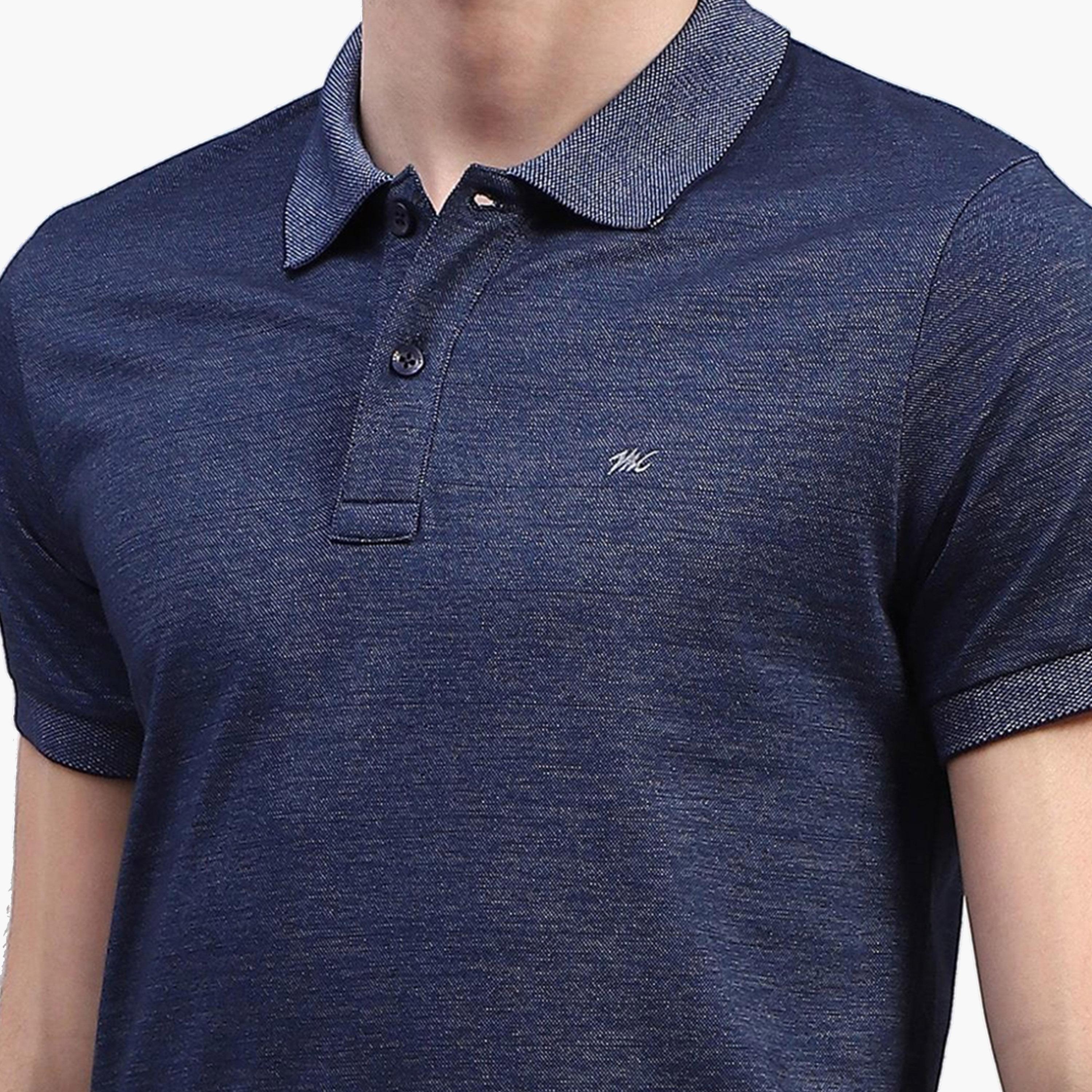 Monte Carlo X Styli Men Blue Solid Polo Neck Half Sleeve T-Shirt-men-clothing-tshirtsandpolos-tshirts-image-6