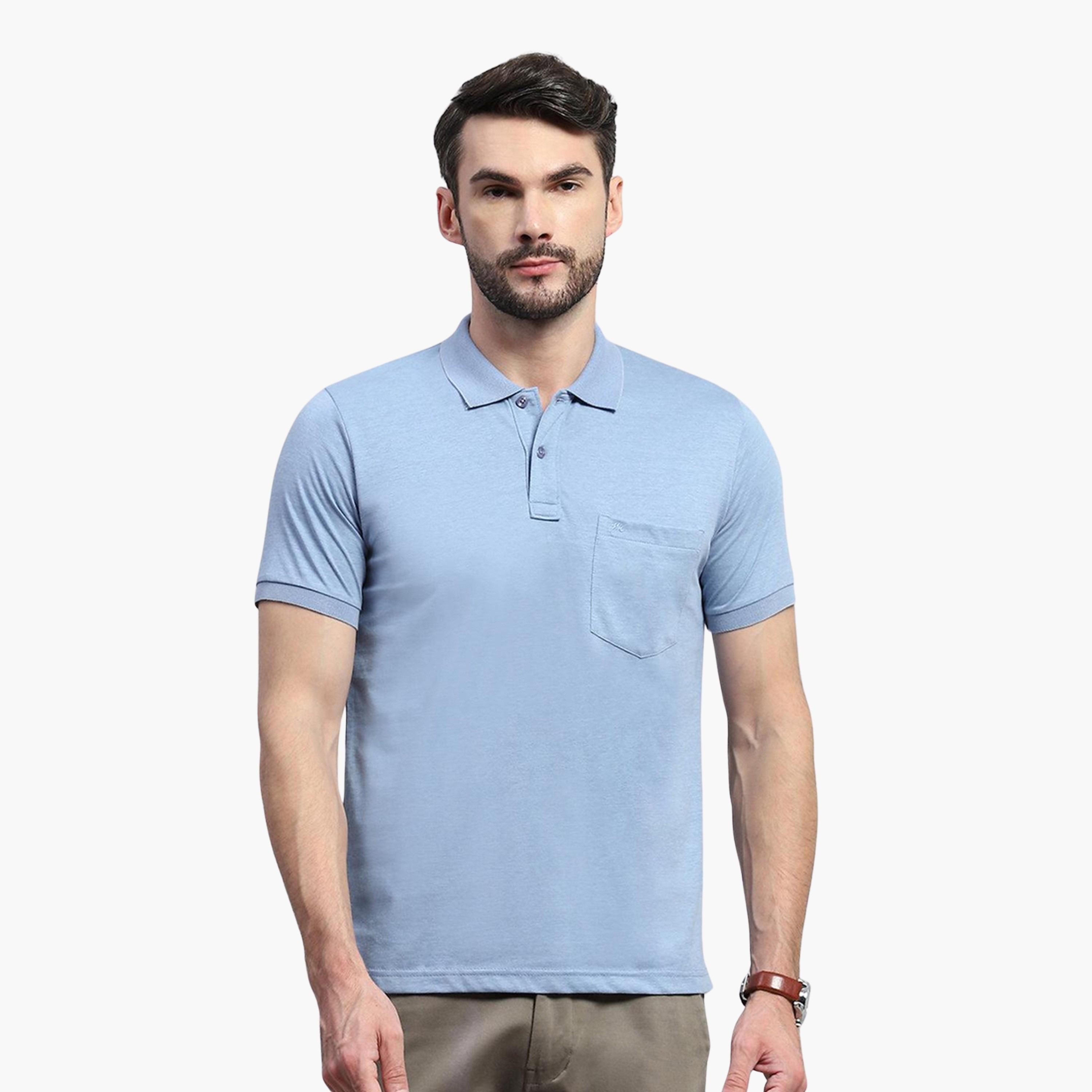 Monte Carlo X Styli Men Blue Solid Collared Neck Half sleeve T-shirt-men-clothing-tshirtsandpolos-tshirts-image-1