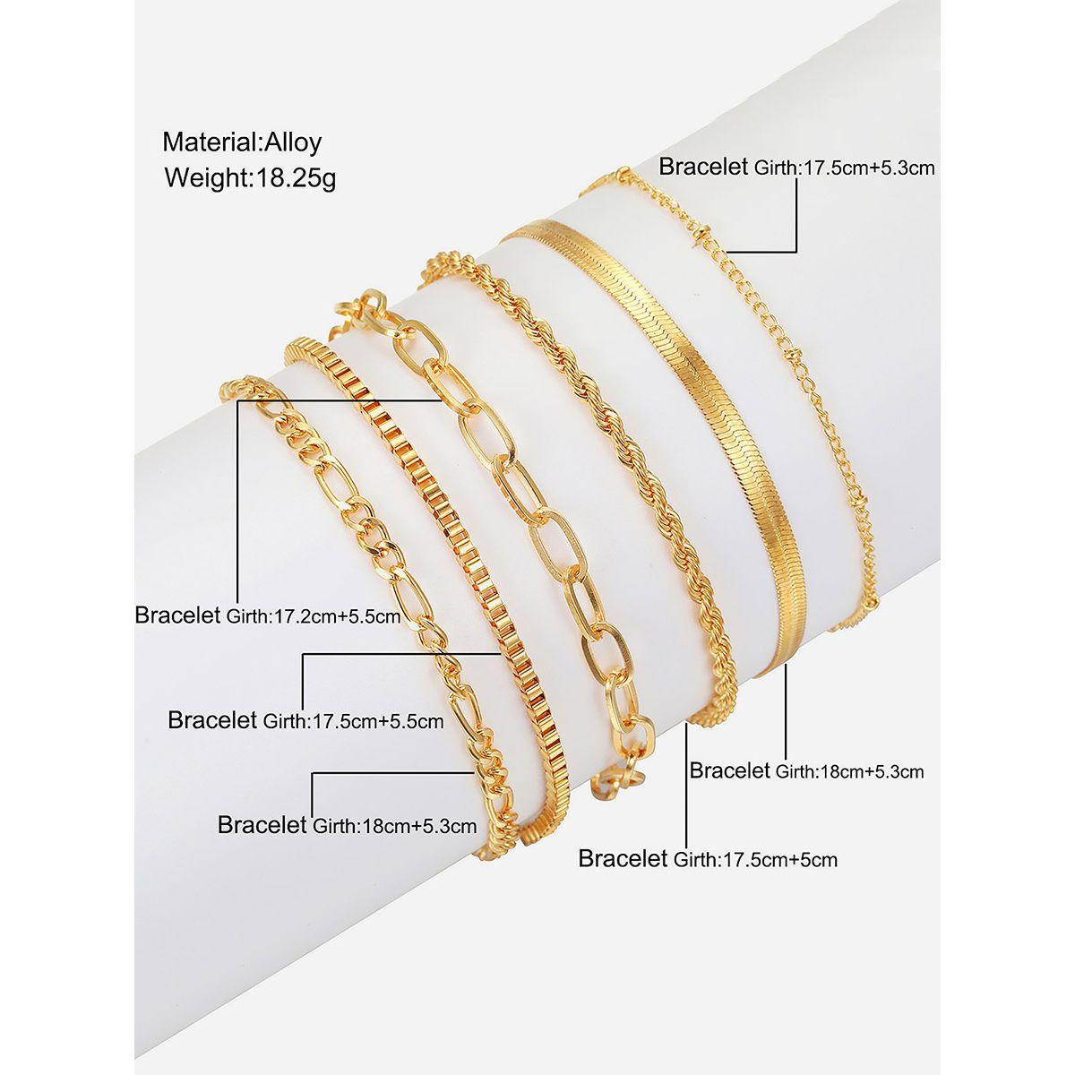 Styli Set of 5 - Textured Chain Bracelet-women-watchesandjewellery-jewellery-banglesandbracelets-image-4