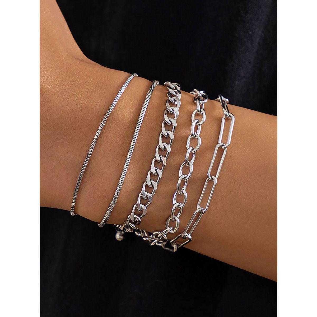 مجموعة من 6 - سوار يد بتفاصيل بارزة الملمس-women-watchesandjewellery-jewellery-banglesandbracelets-image-1