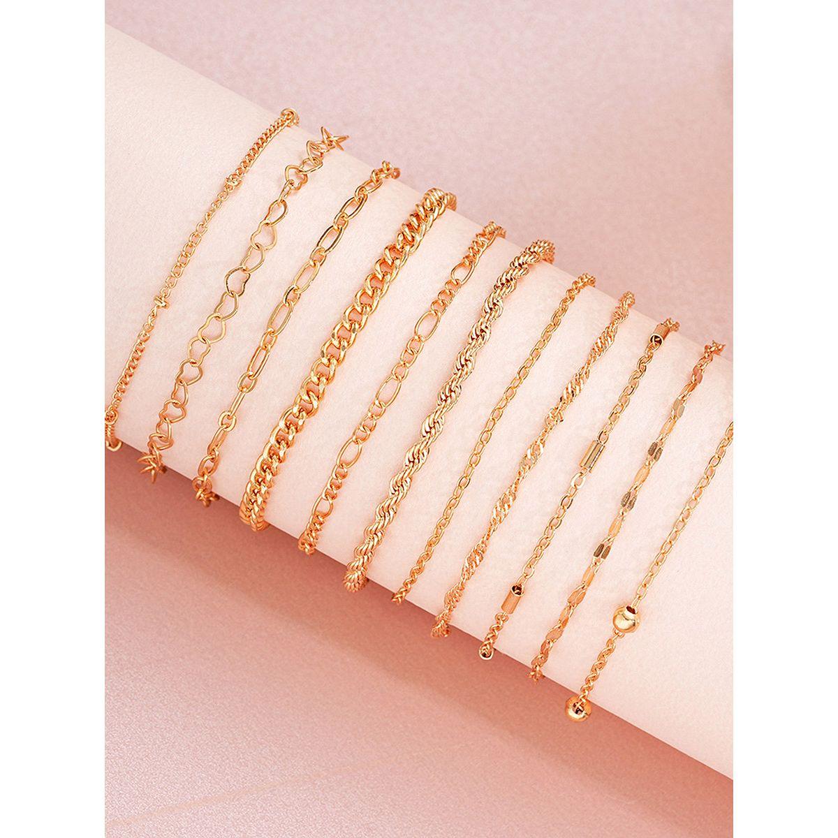 طقم من 11 - سوار يد بتفاصيل بارزة الملمس-women-watchesandjewellery-jewellery-banglesandbracelets-image-3